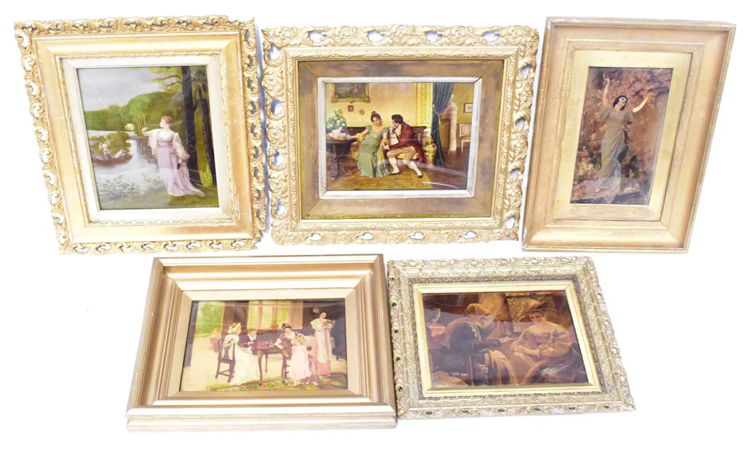 Five late 19th early 20th chrystoleum
