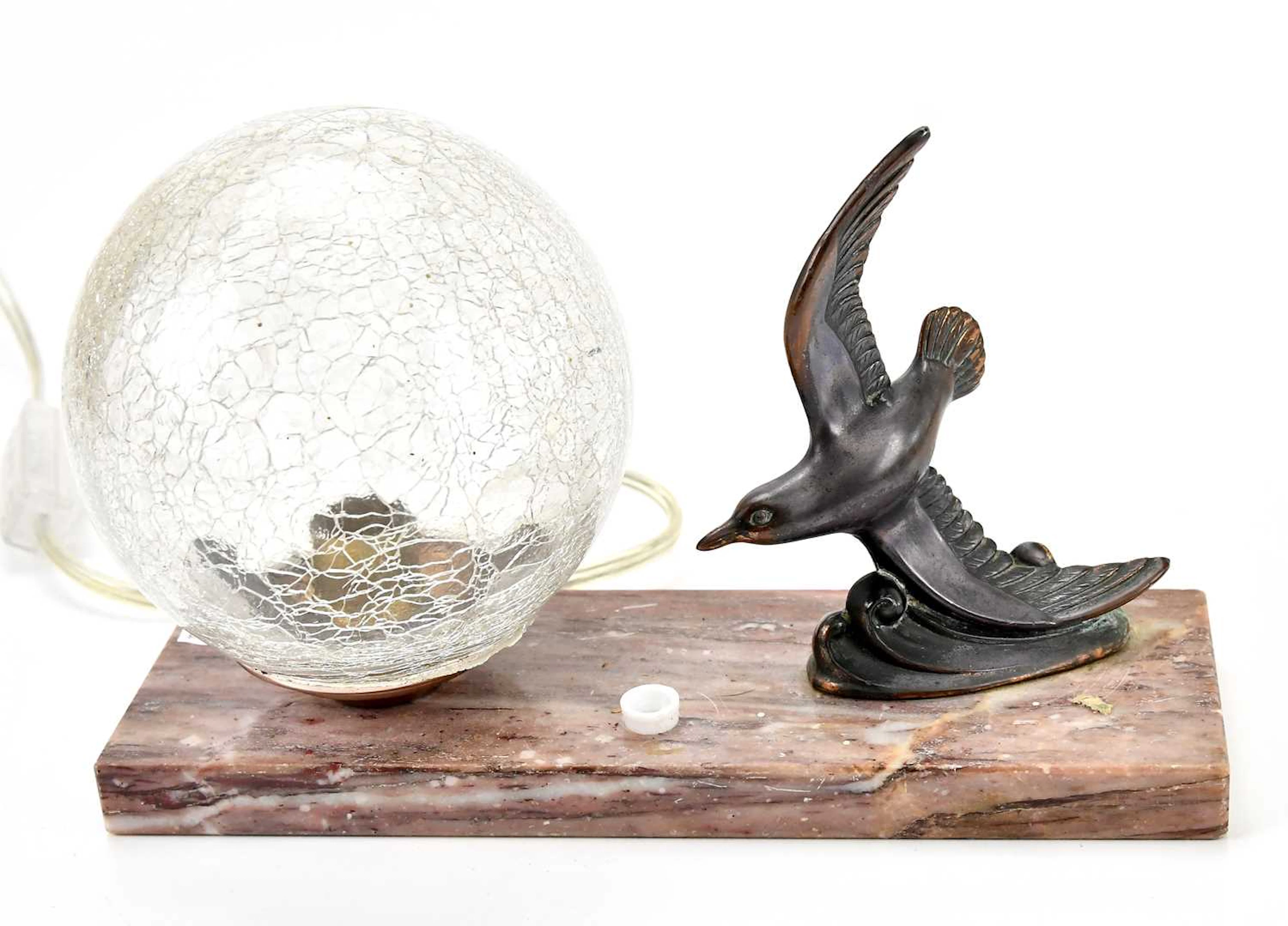 A French Art Deco bird table lamp
