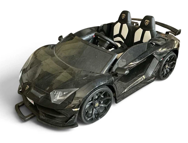 A child's electric ride-on Lamborghini Aventador SVJ Roadster