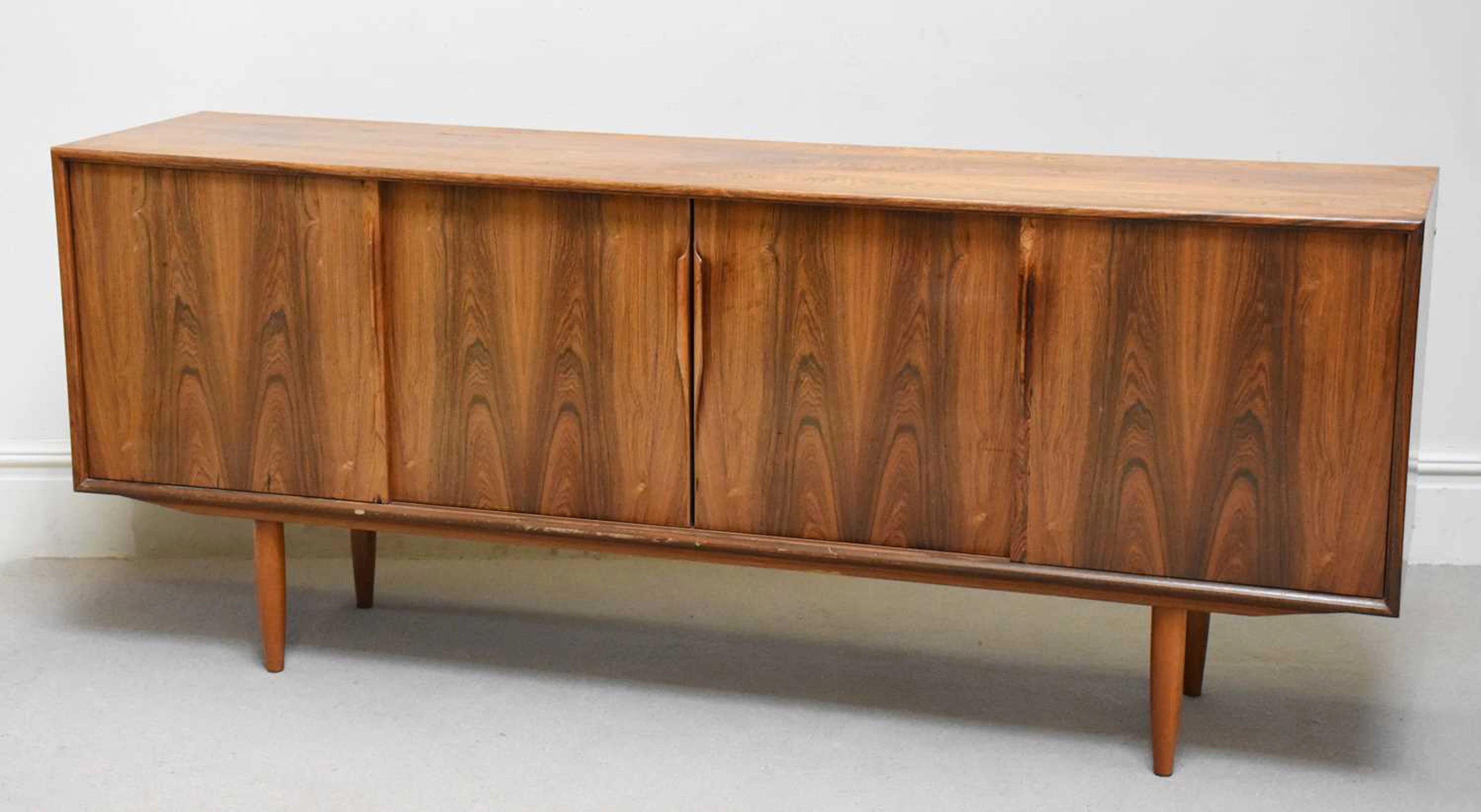 ALF AARSETH FOR GUSTAV BAHUS; a mid century Danish rosewood sideboard