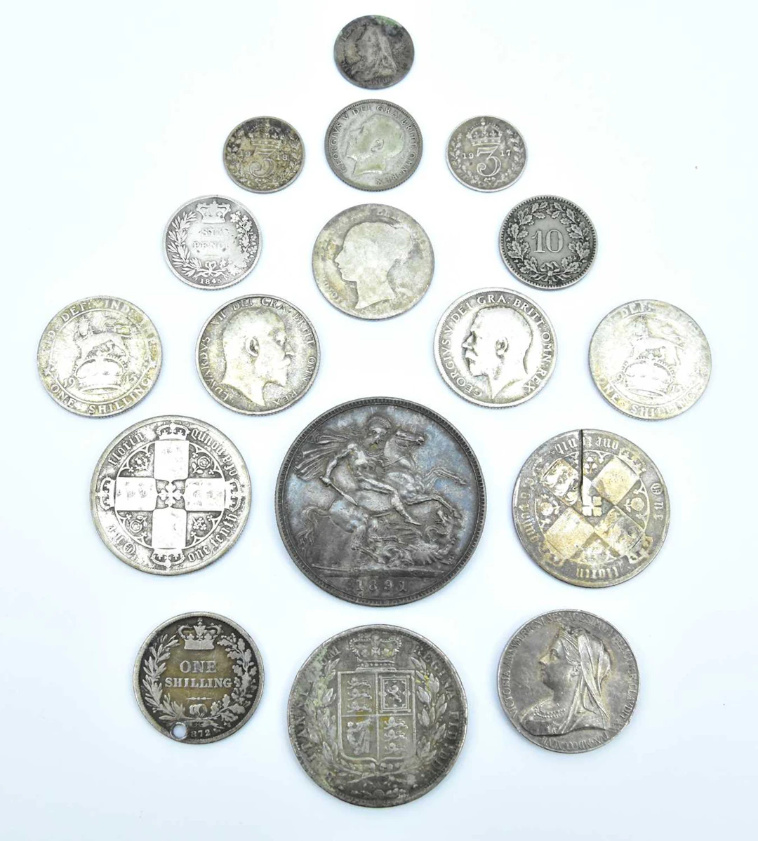 A Queen Victoria 1891 silver crown