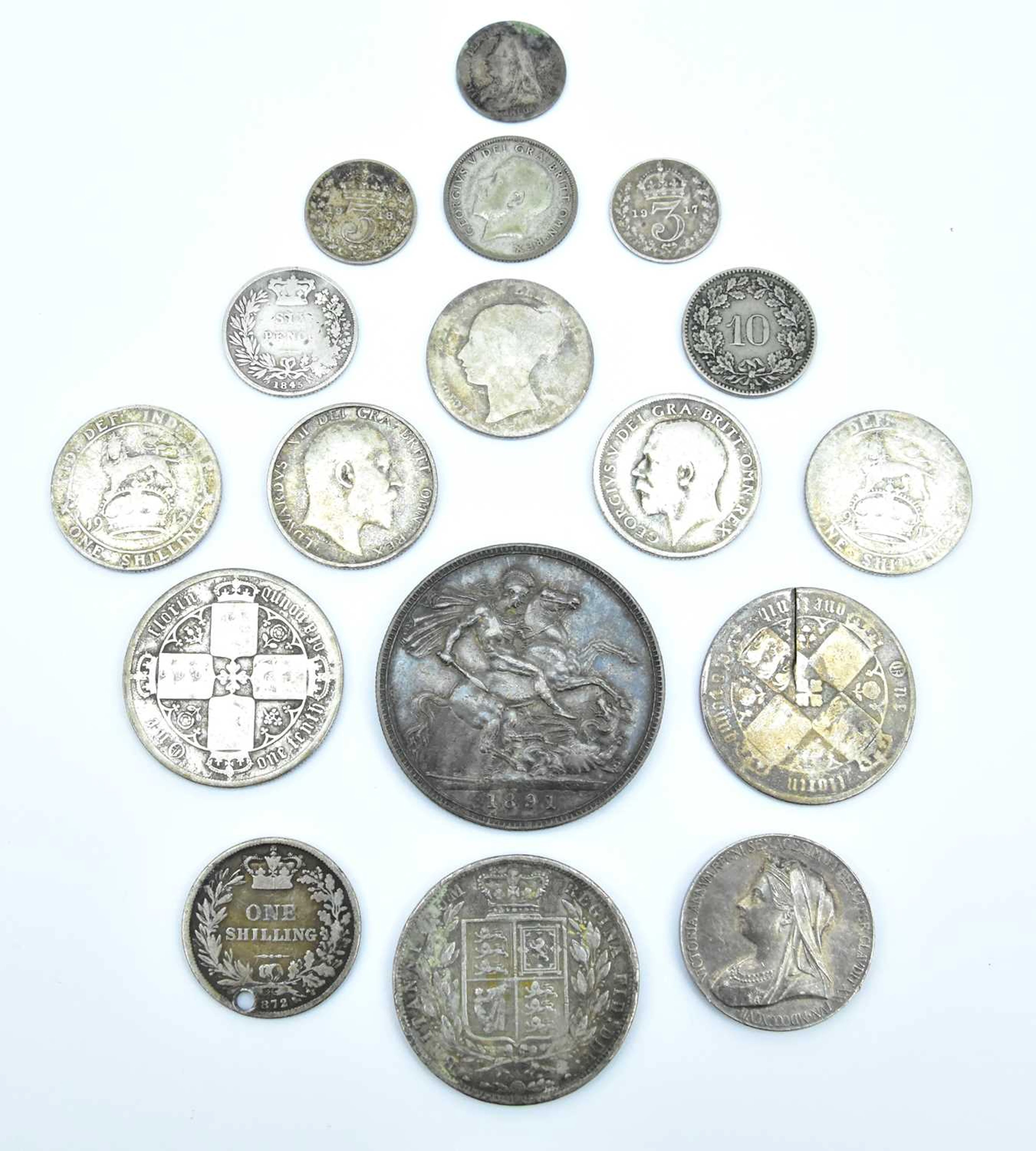 A Queen Victoria 1891 silver crown
