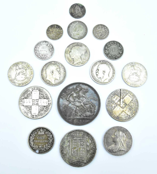 A Queen Victoria 1891 silver crown