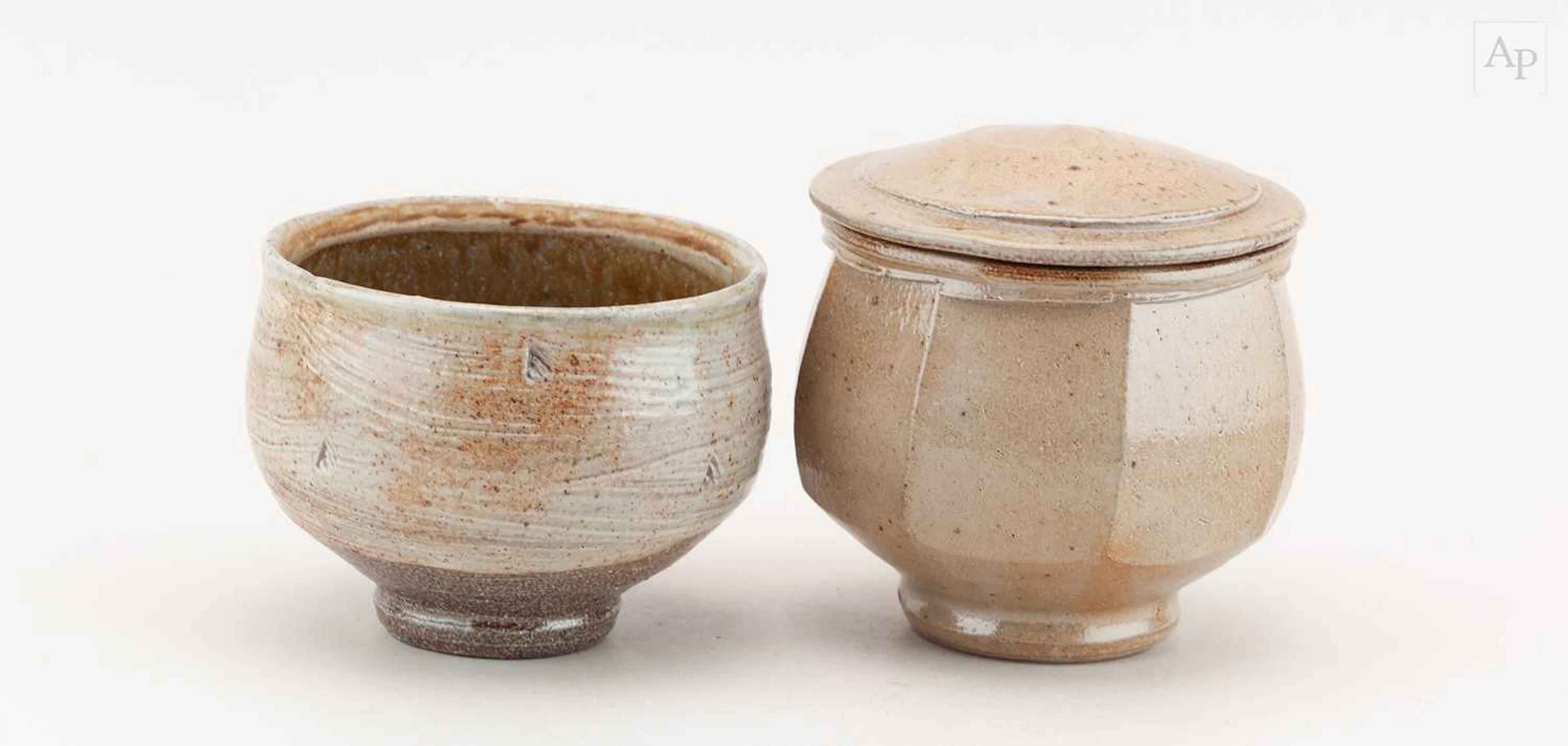 PHIL ROGERS (1951-2020); a faceted salt glazed pot and cover