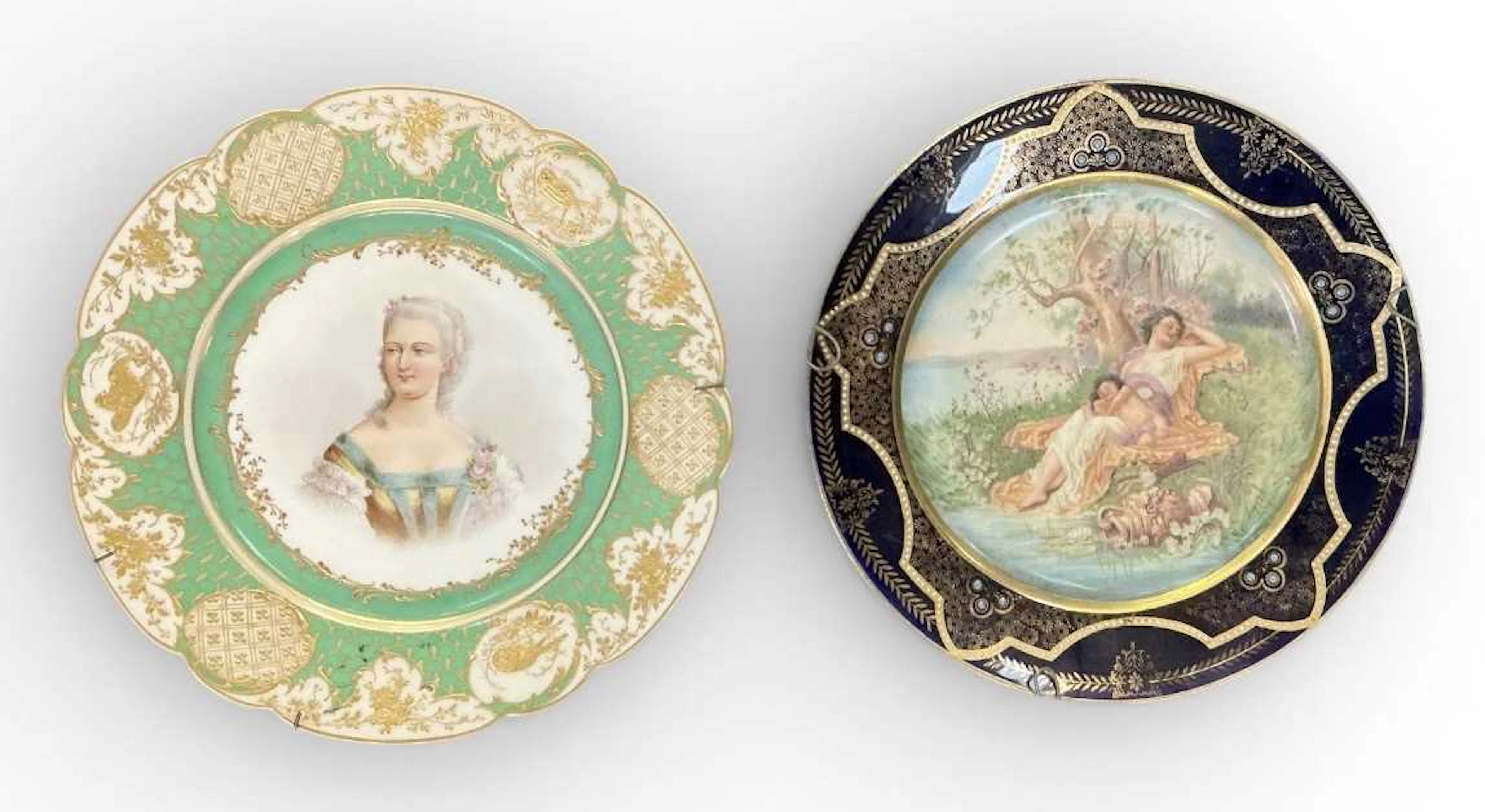 SÈVRES; a mid 19th century French porcelain cabinet plate