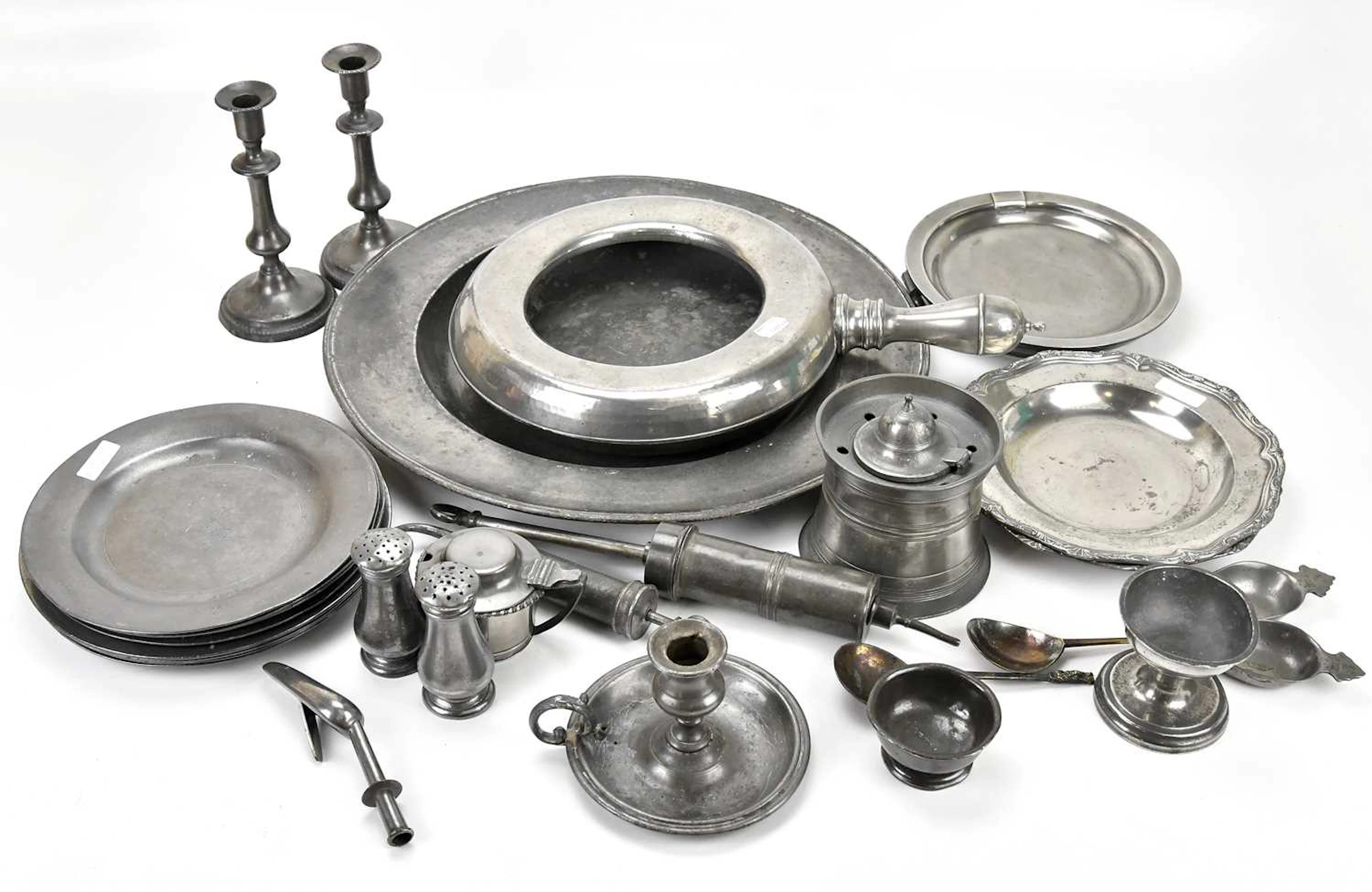 A good collection of 19th century and later pewter