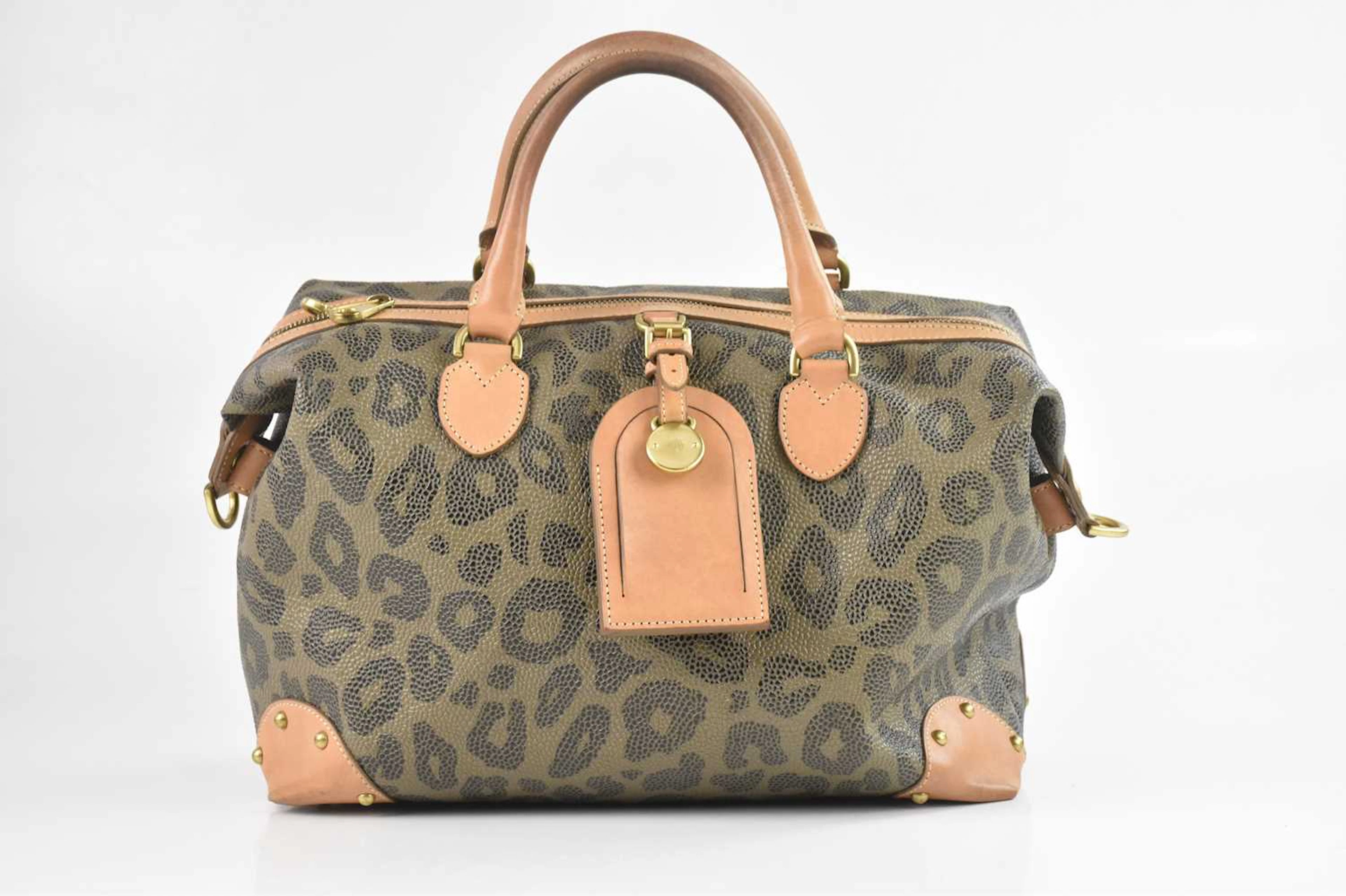 MULBERRY; a leopard print scotch grain leather small...