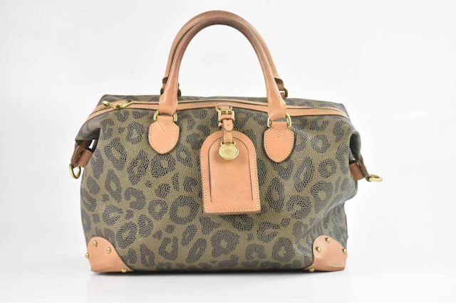MULBERRY; a leopard print scotch grain leather small...