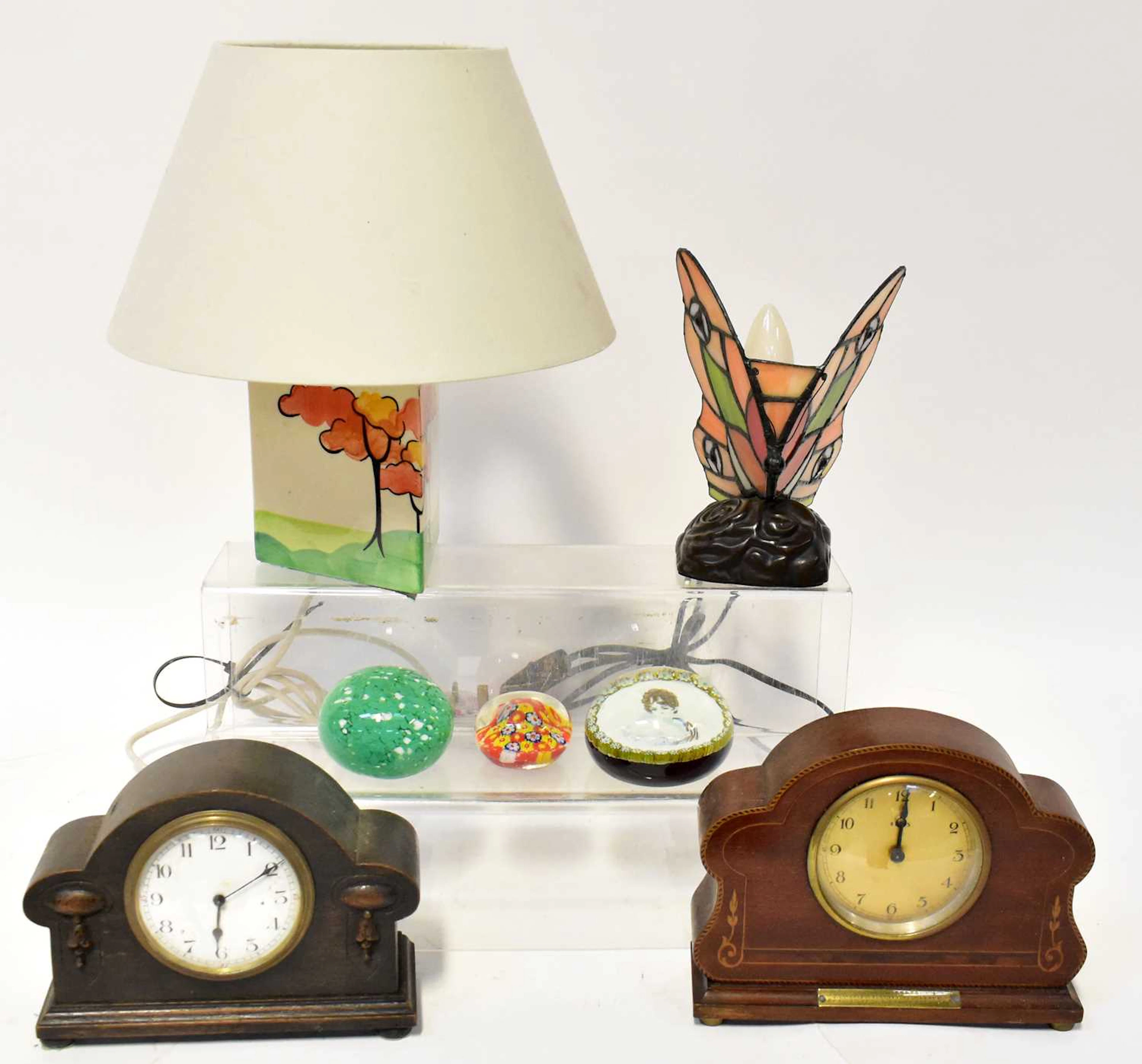A mixed lot of collectors' items to include three glass paperweights