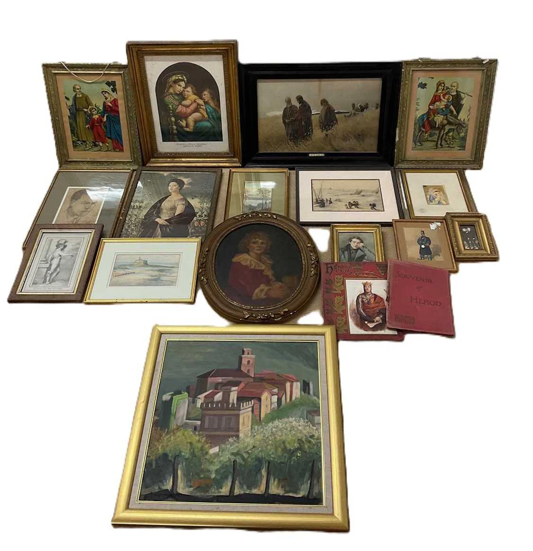 A collection of pictures and prints
