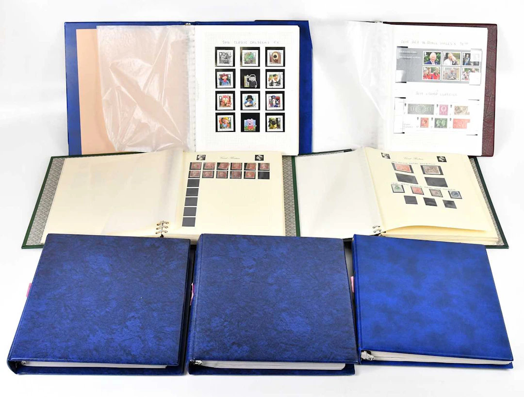 GREAT BRITAIN; a used collection in seven albums