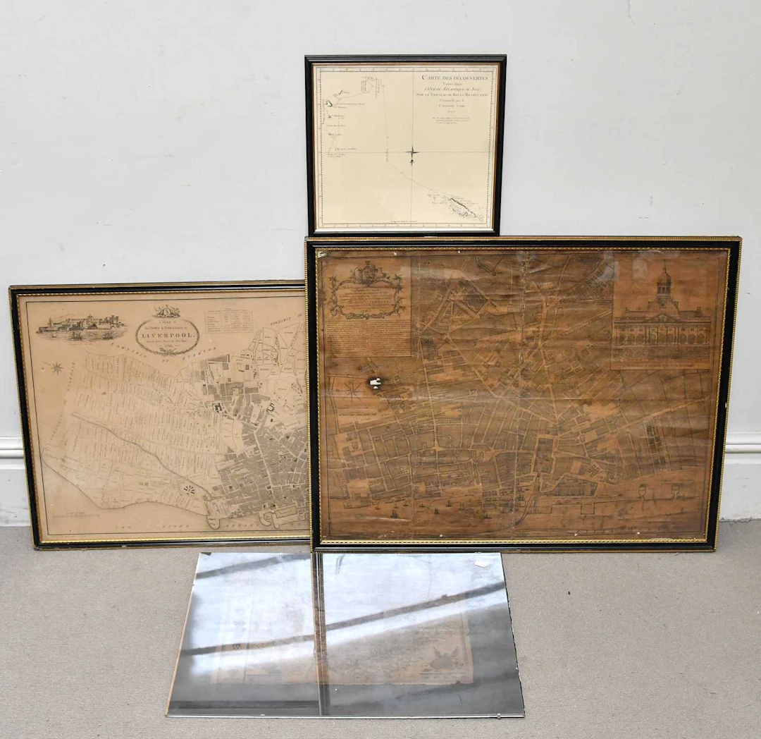 A group of four maps comprising The Town and Township of Liverpool