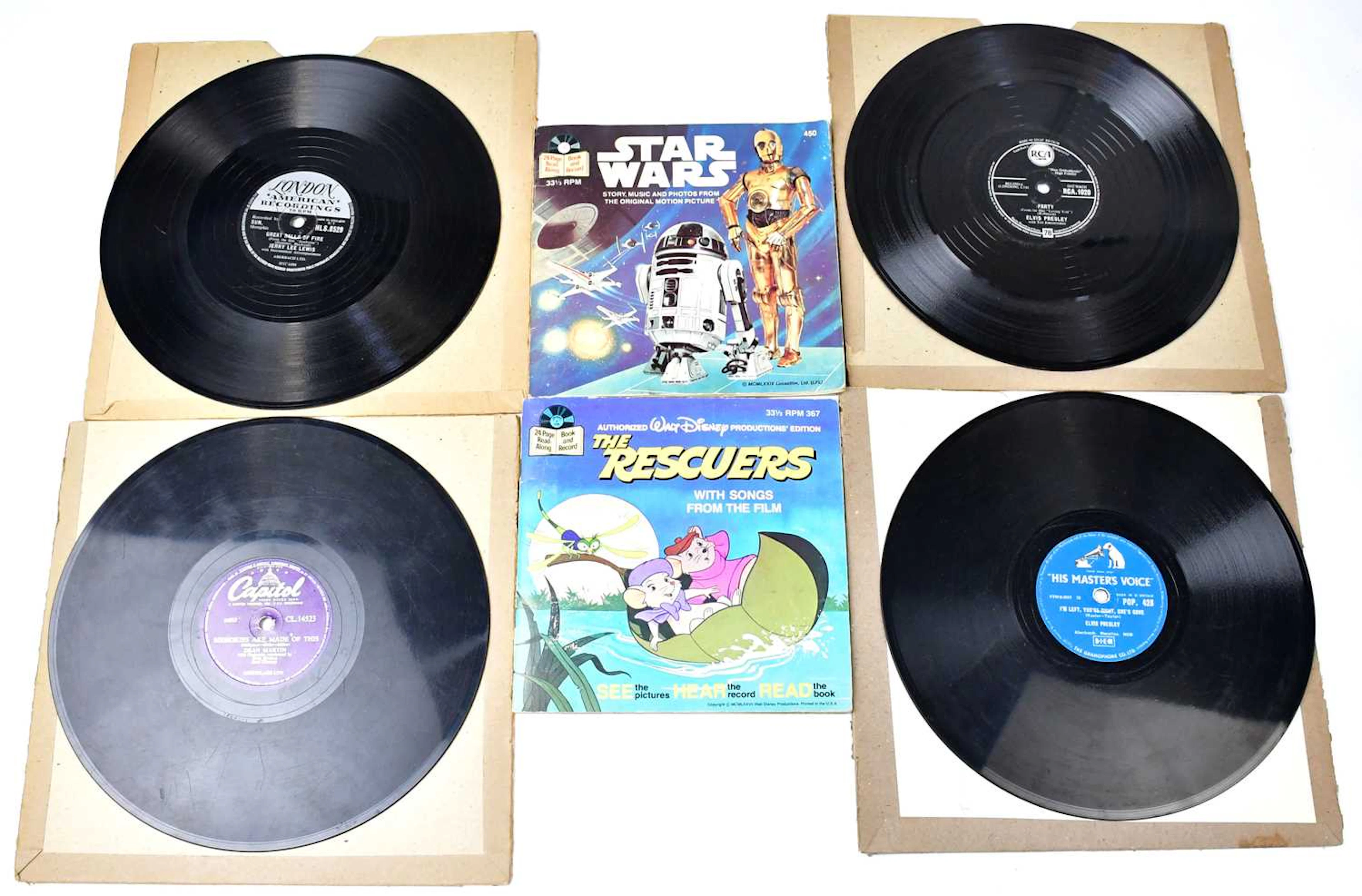 A collection of vintage 78rpm records