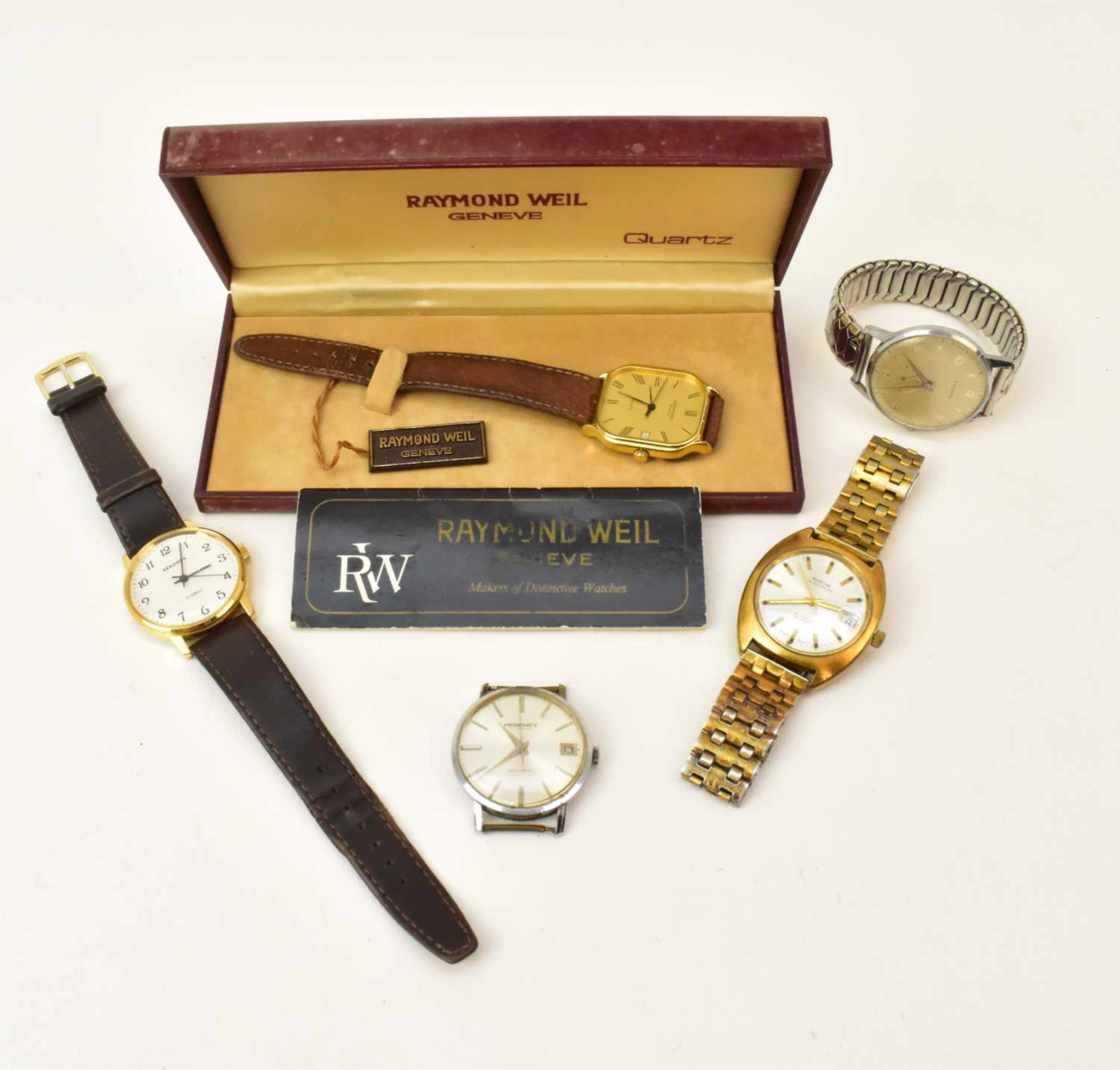 Four gentleman's dress watches comprising Raymond Weil