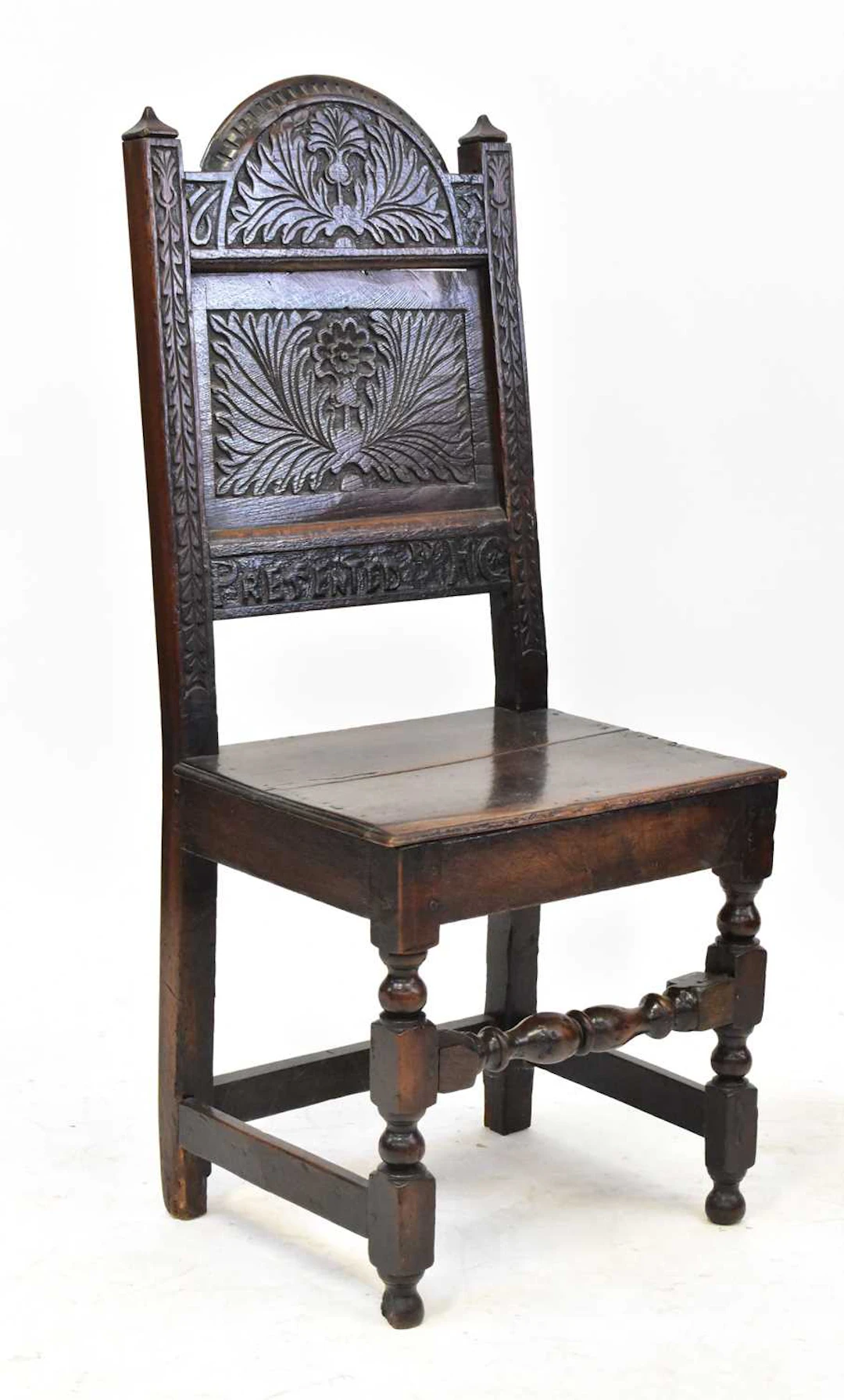A pair of 18th century oak joint chairs