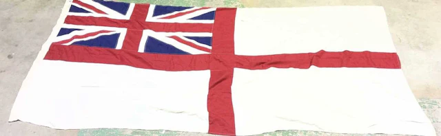 A large British Navy White Ensign