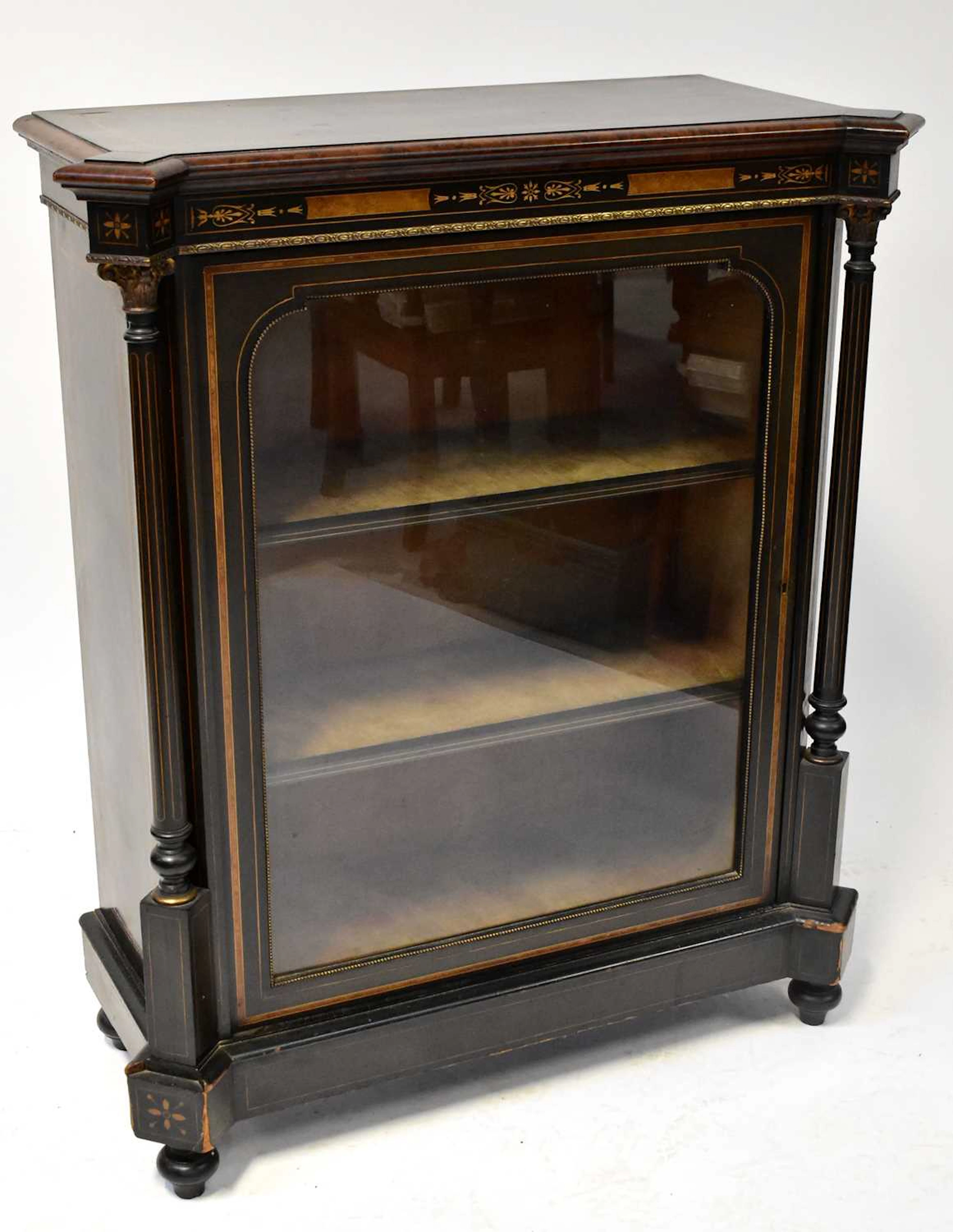 A 19th century credenza with string inlaid top