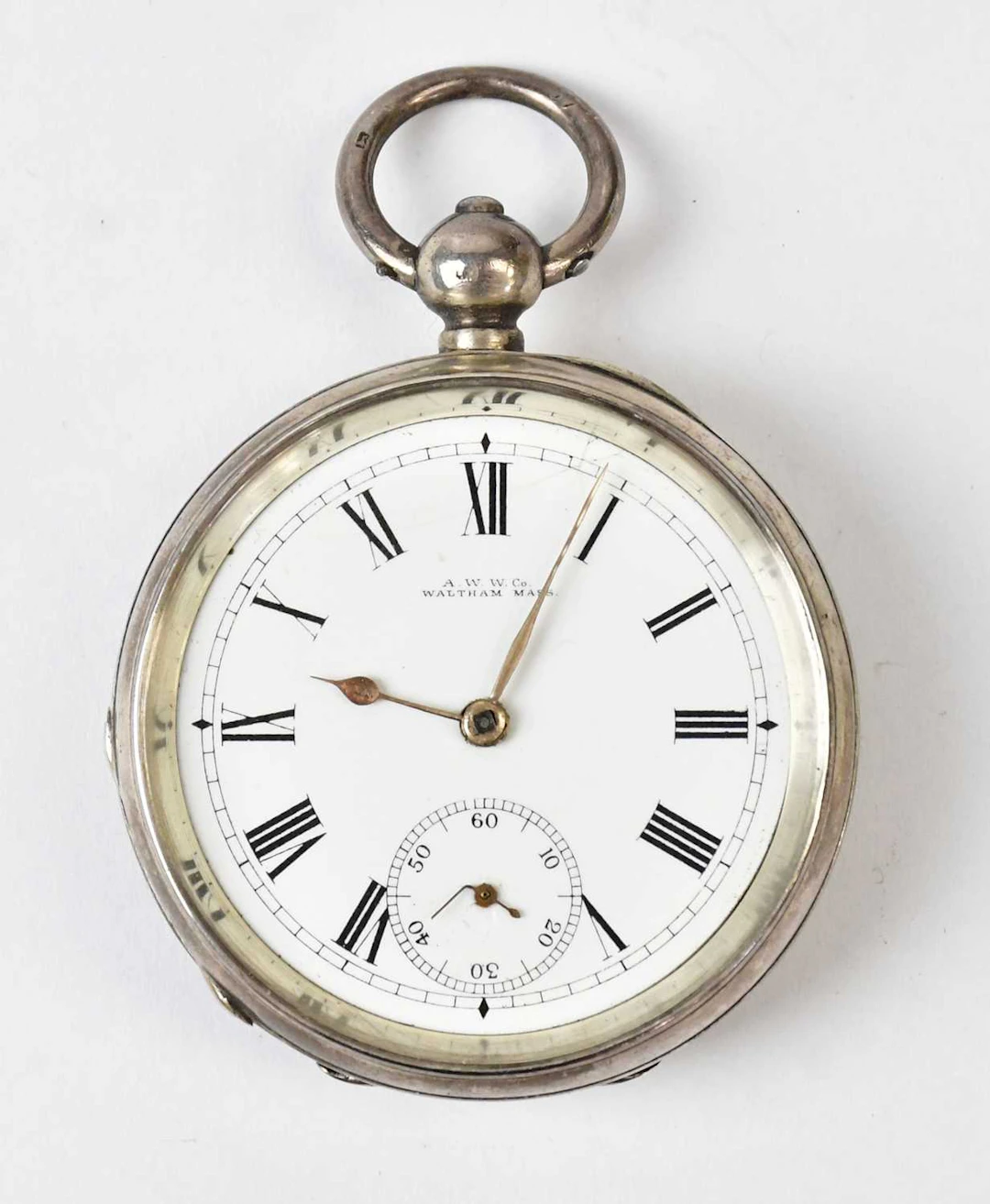 WALTHAM; a Victorian hallmarked silver open face key wind pocket watch