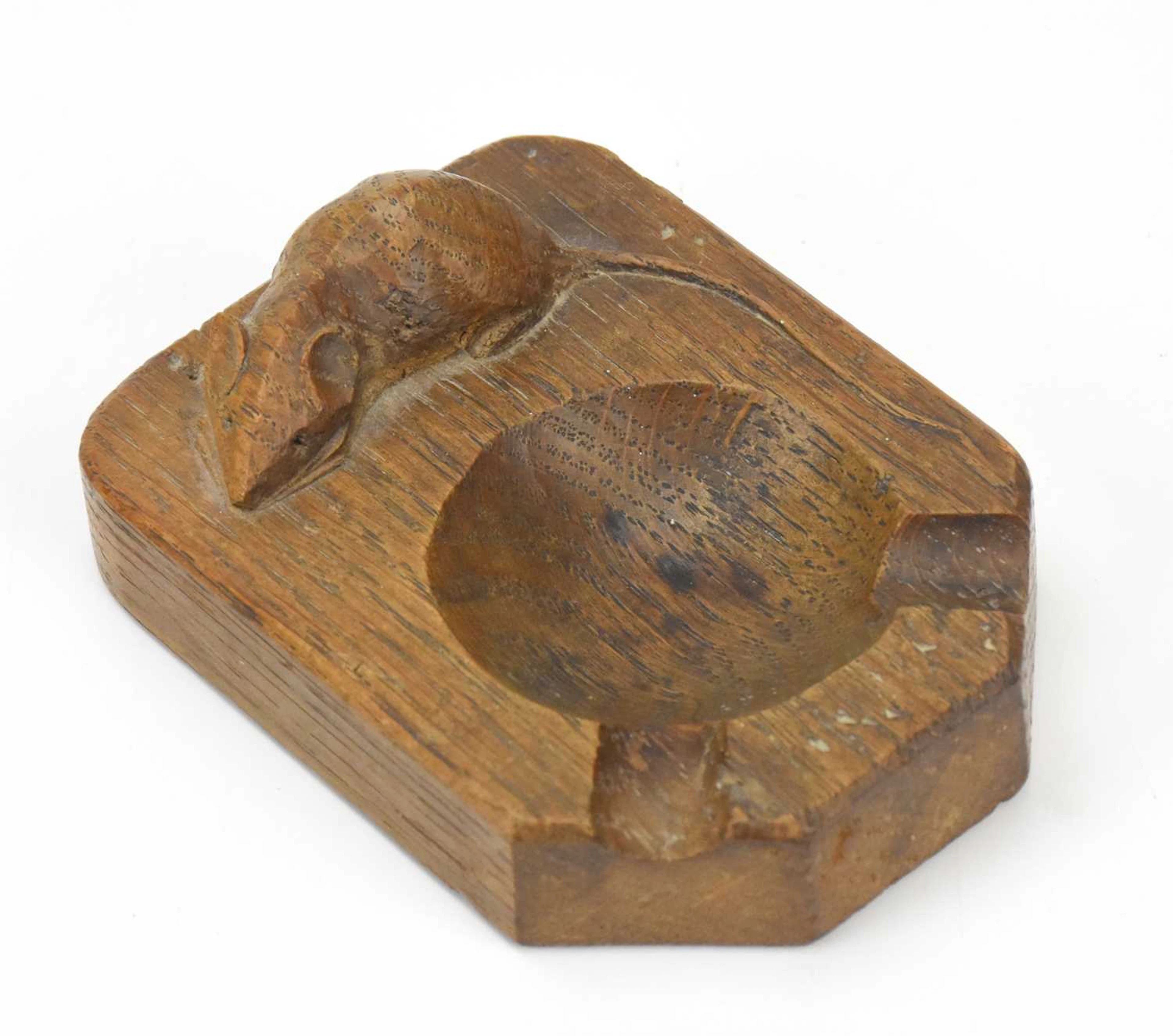 WORKSHOP OF ROBERT 'MOUSEMAN' THOMPSON; an early oak ashtray