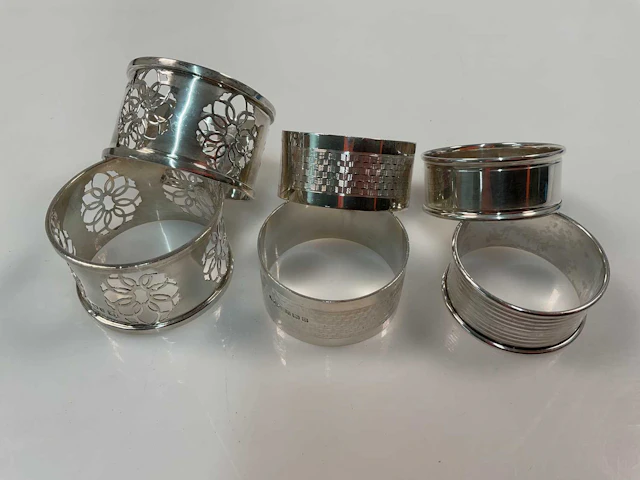A pair of George V hallmarked silver napkin rings