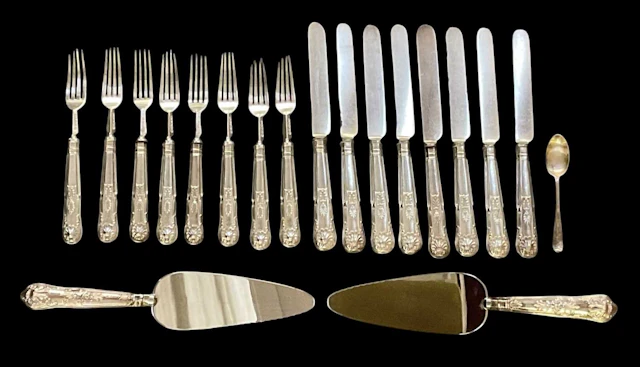 A pair of modern Elizabeth II hallmarked silver handled...