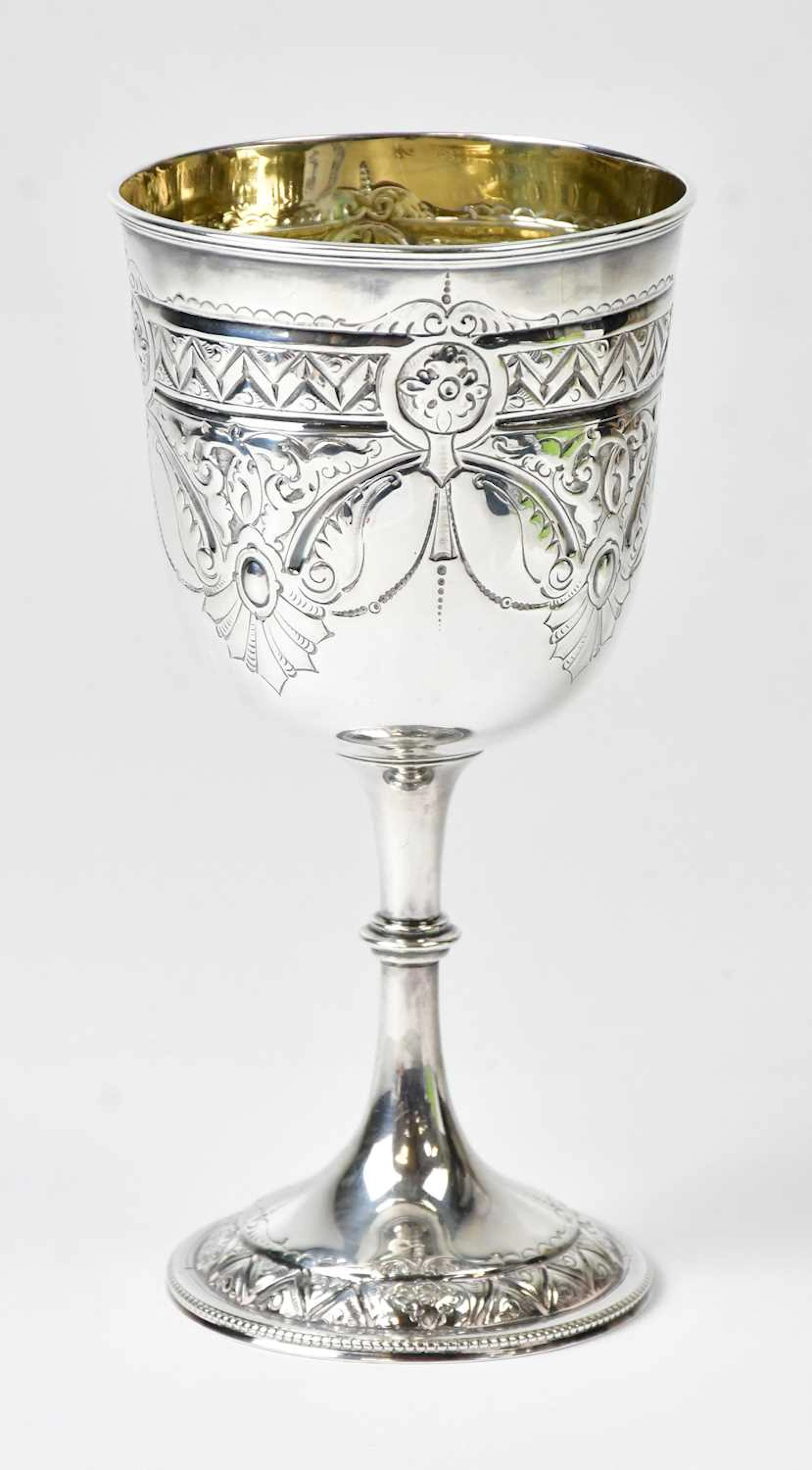 WALKER & HALL; a Victorian hallmarked silver goblet