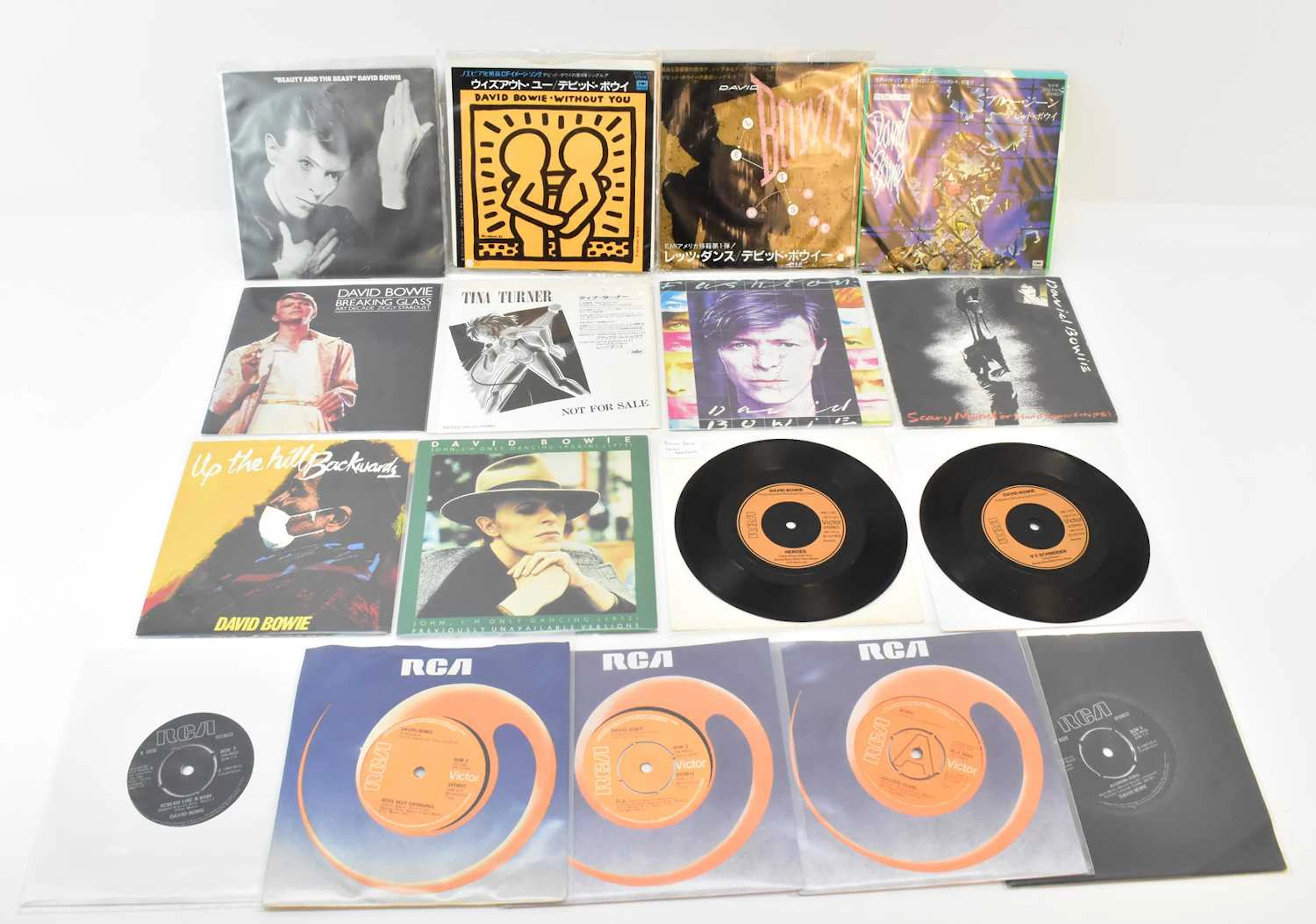 DAVID BOWIE; seventeen singles including UK pressings of...