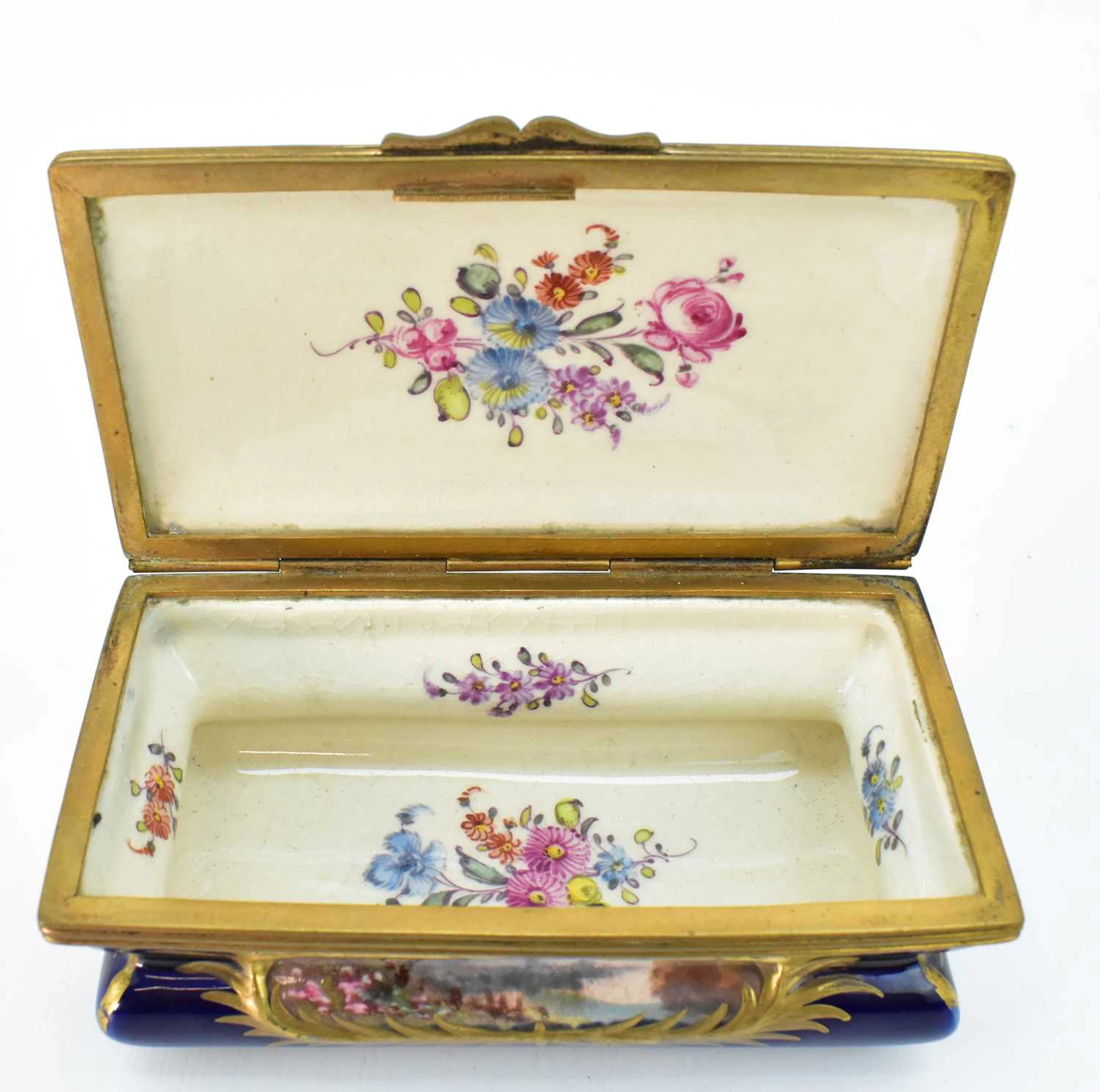 SEVRES; a 19th century French porcelain trinket box...
