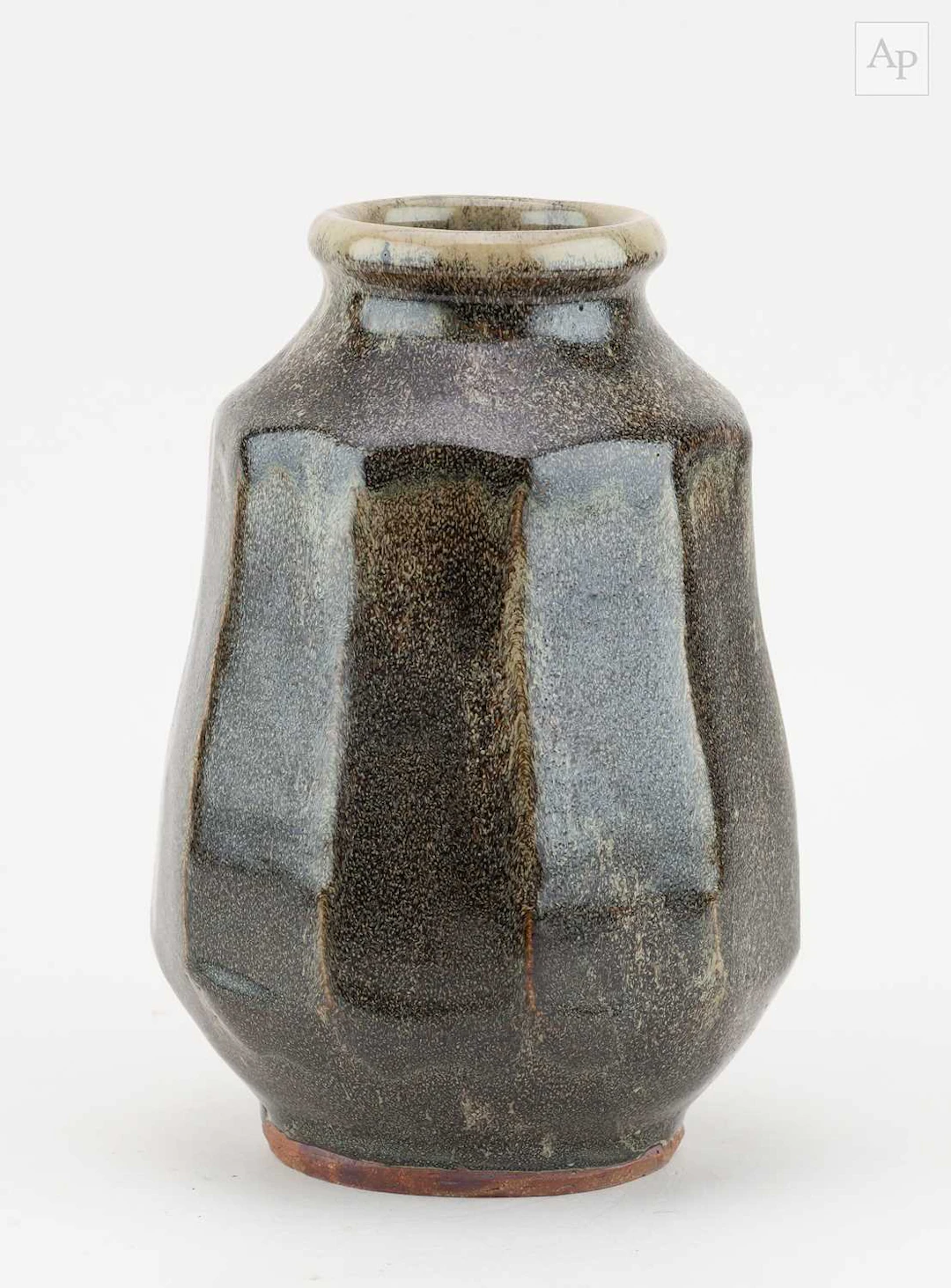MIKE DODD (born 1943); a faceted stoneware vase covered...