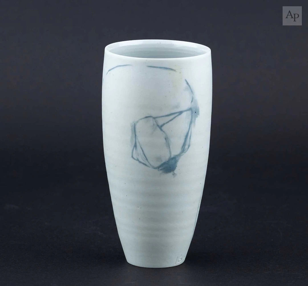KARIN BABLOK (born 1964); a tall porcelain beaker