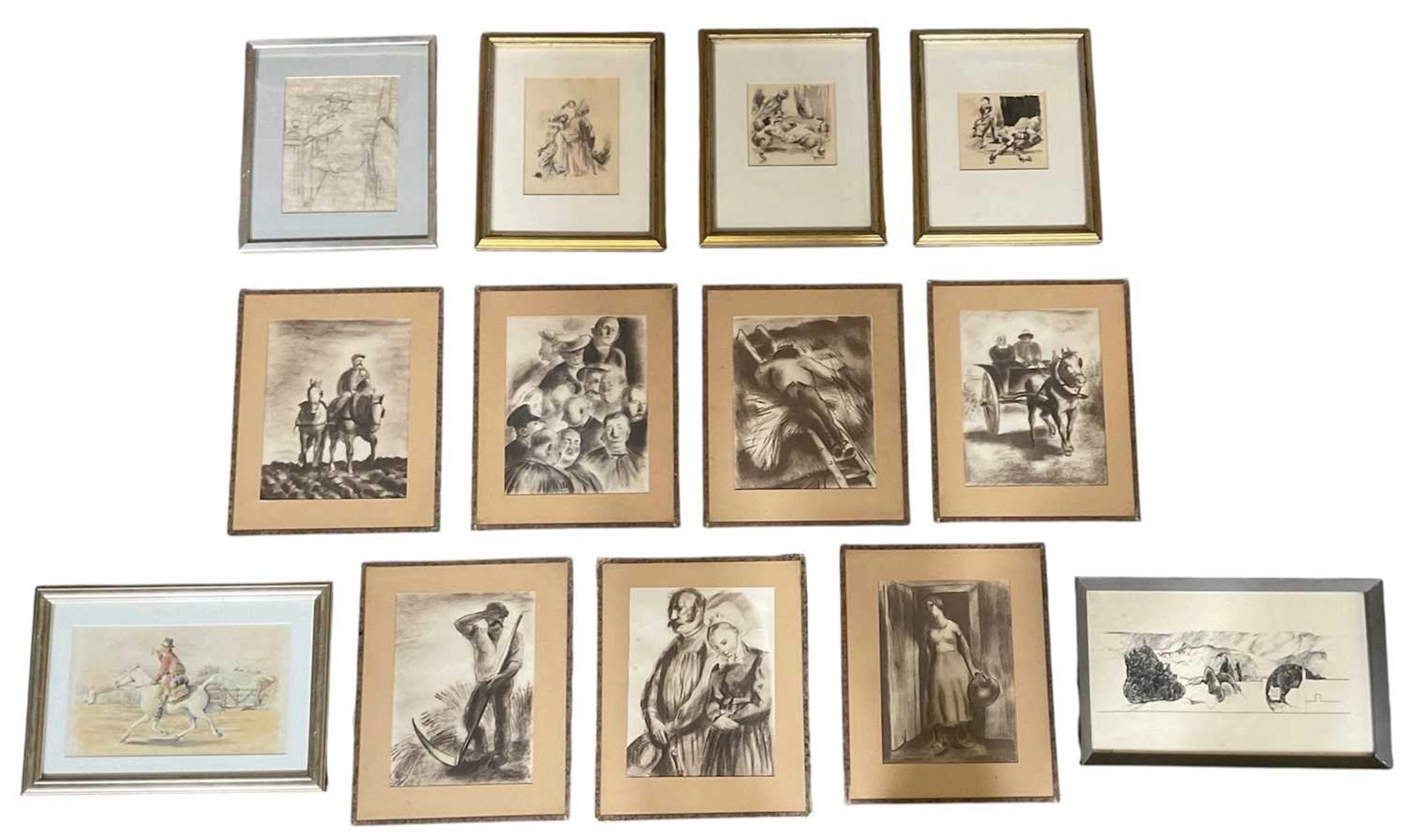 A collection of approximately thirteen assorted signed prints
