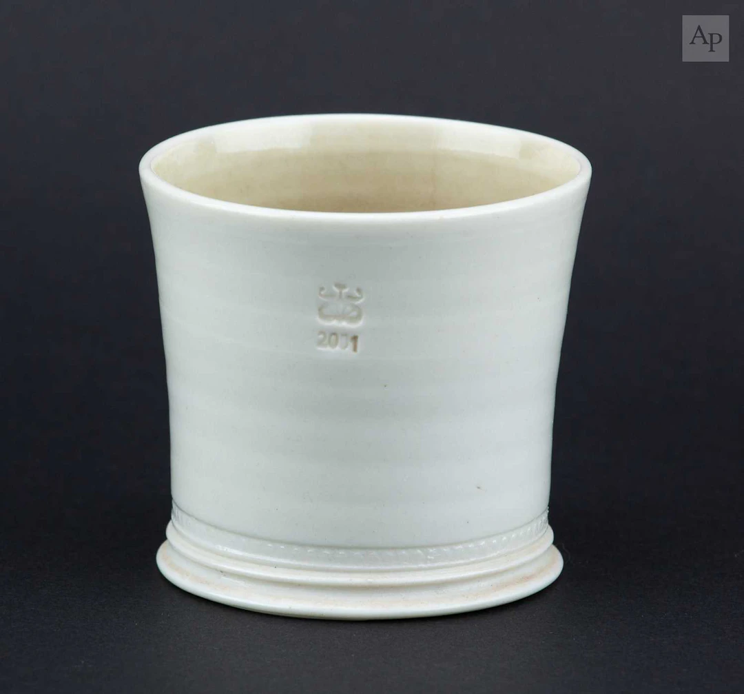 STEVE HARRISON (born 1967); a salt glazed porcelain beaker