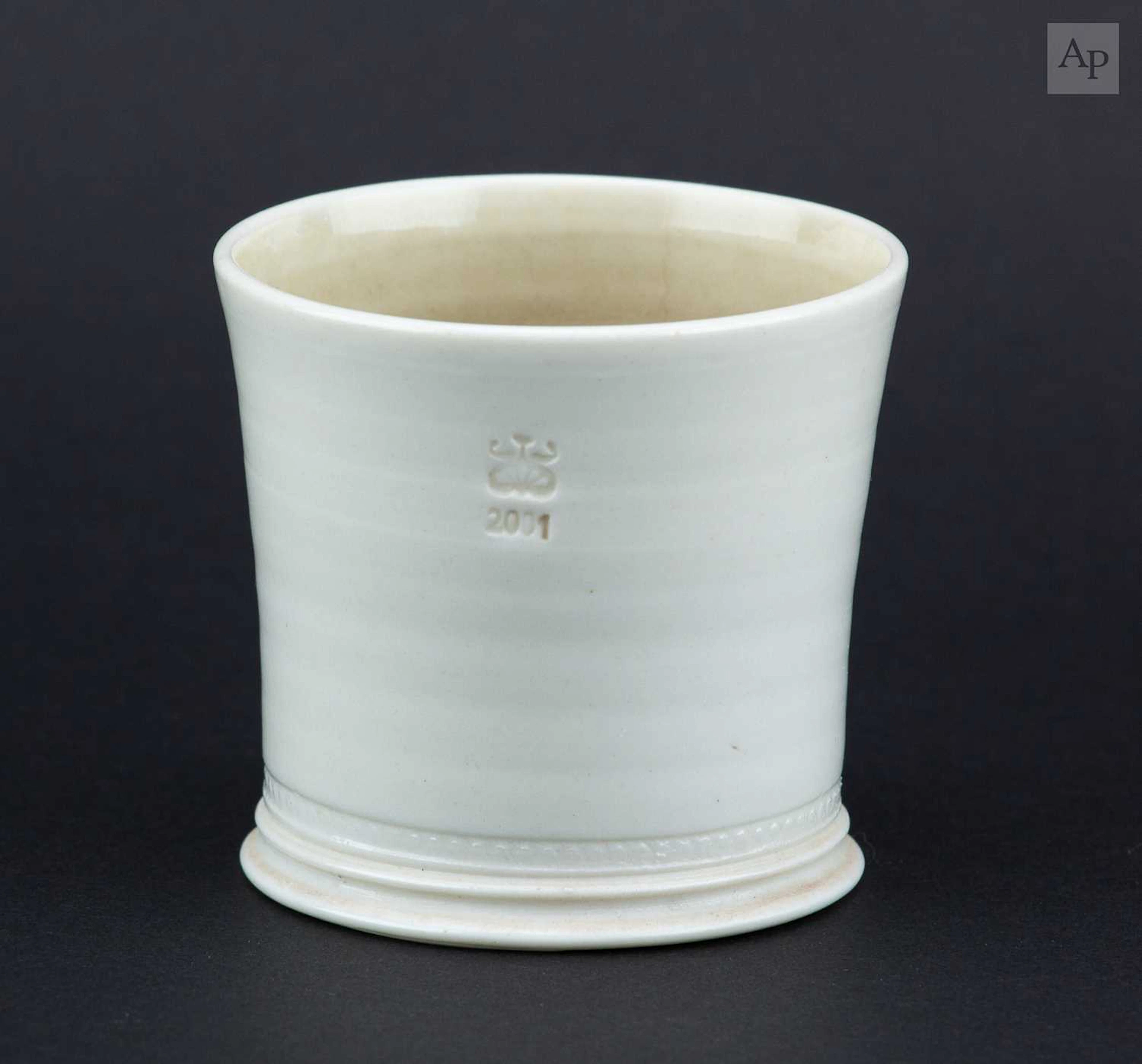 STEVE HARRISON (born 1967); a salt glazed porcelain beaker