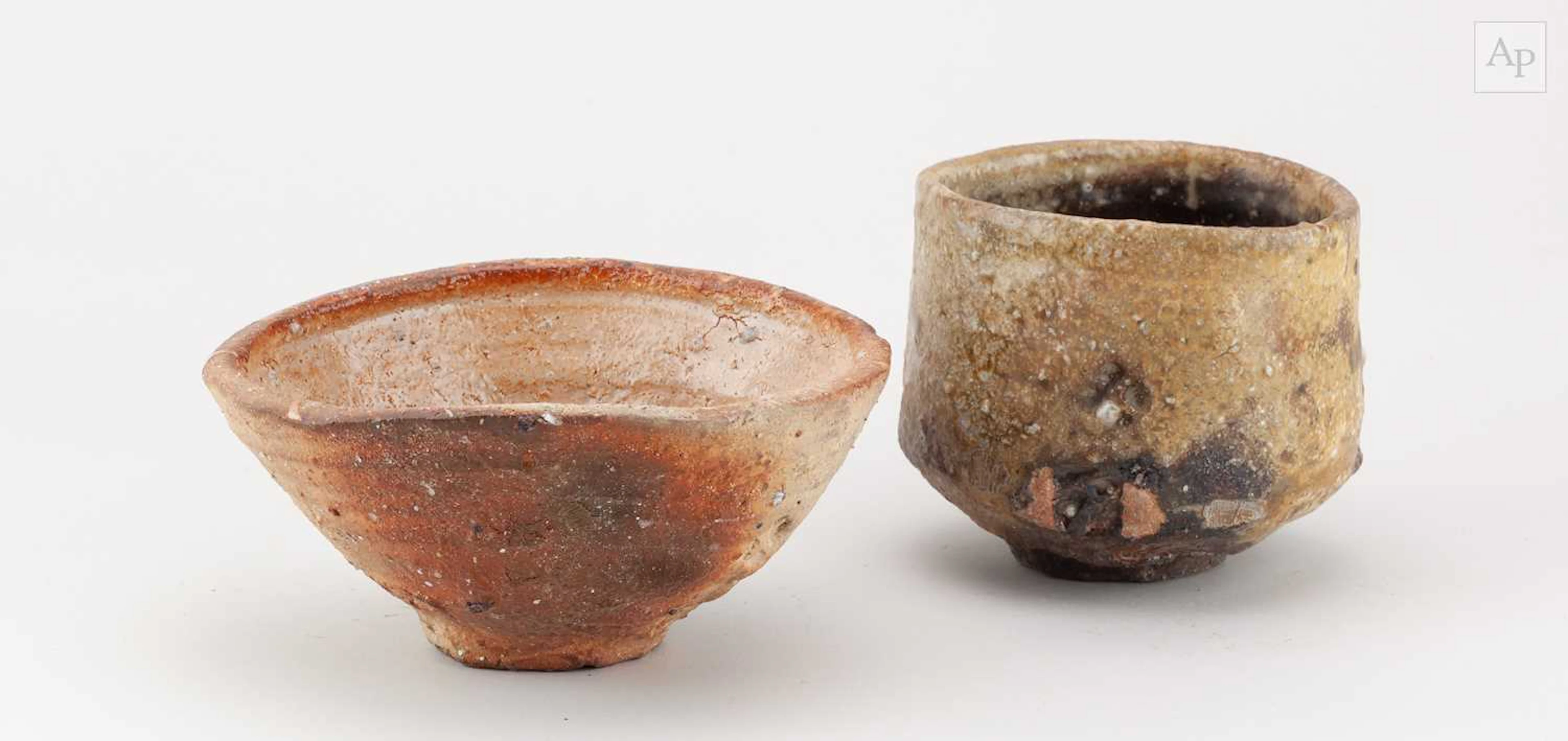 CHARLES BOUND (born 1939); a wood fired stoneware yunomi covered in ash glaze