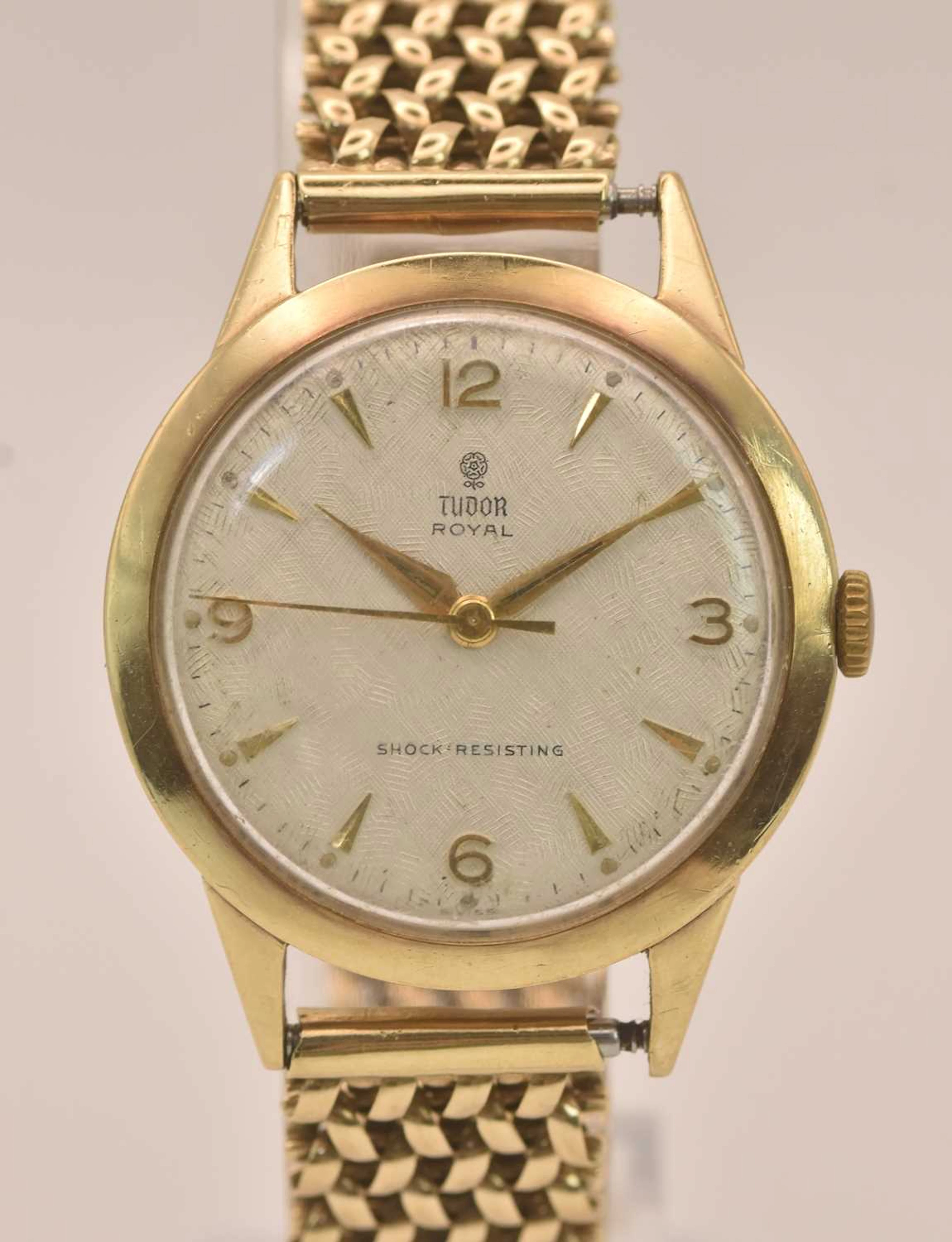 ROLEX TUDOR ROYAL; a vintage 9ct yellow gold cased gentleman's wristwatch