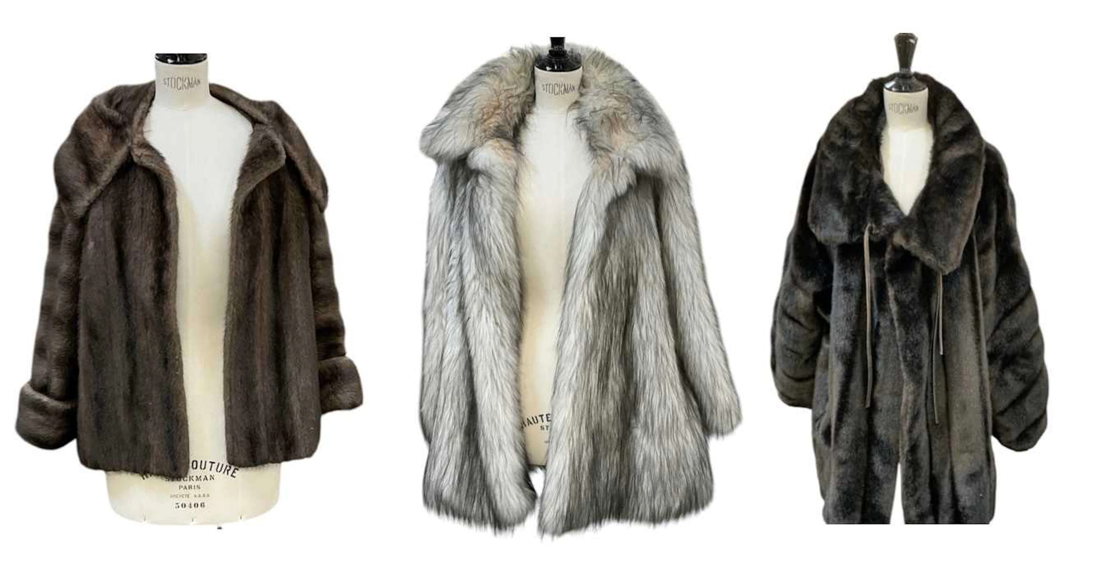 Three early 20th century and later fur coats