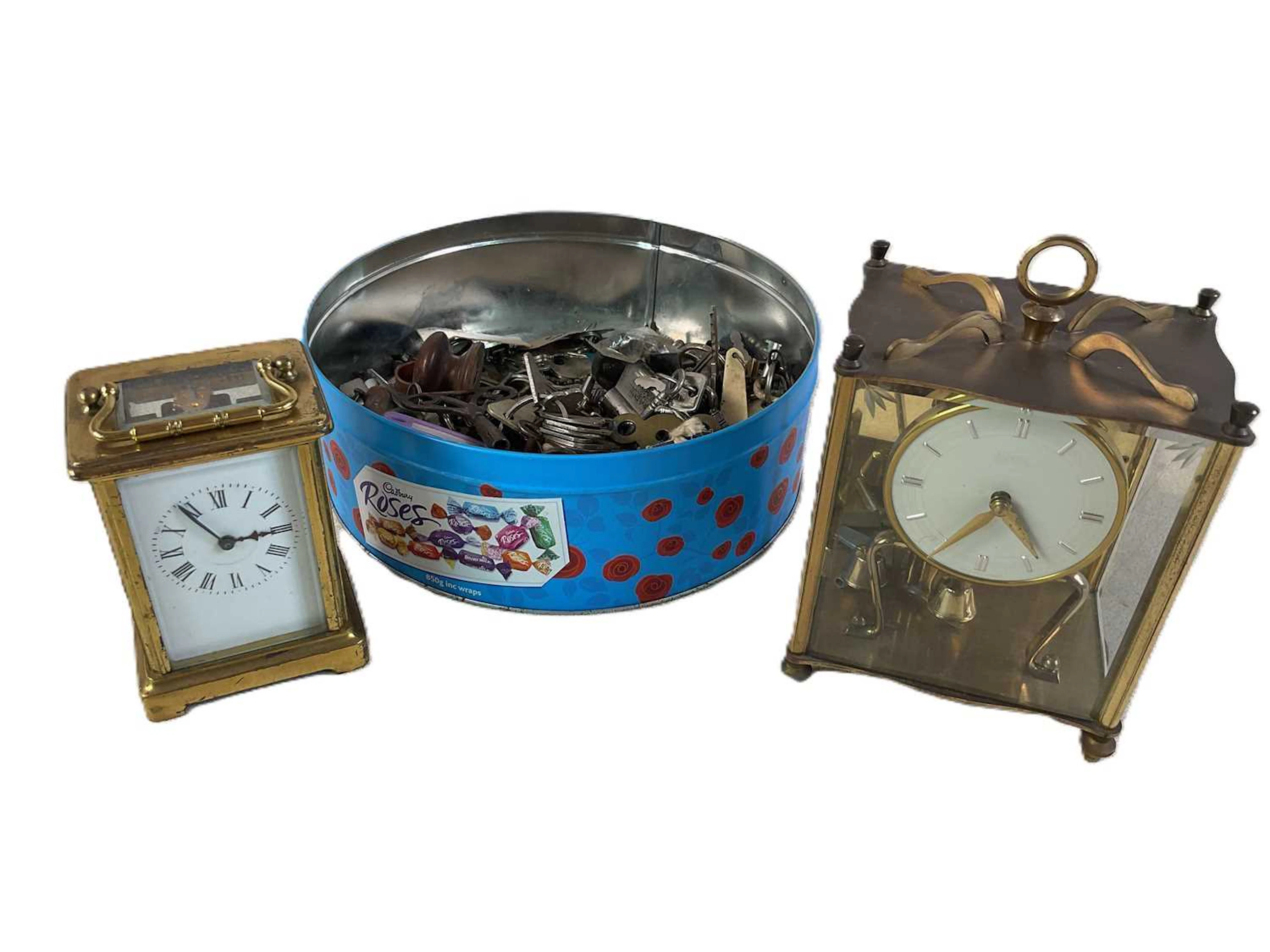 Two brass carriage clocks