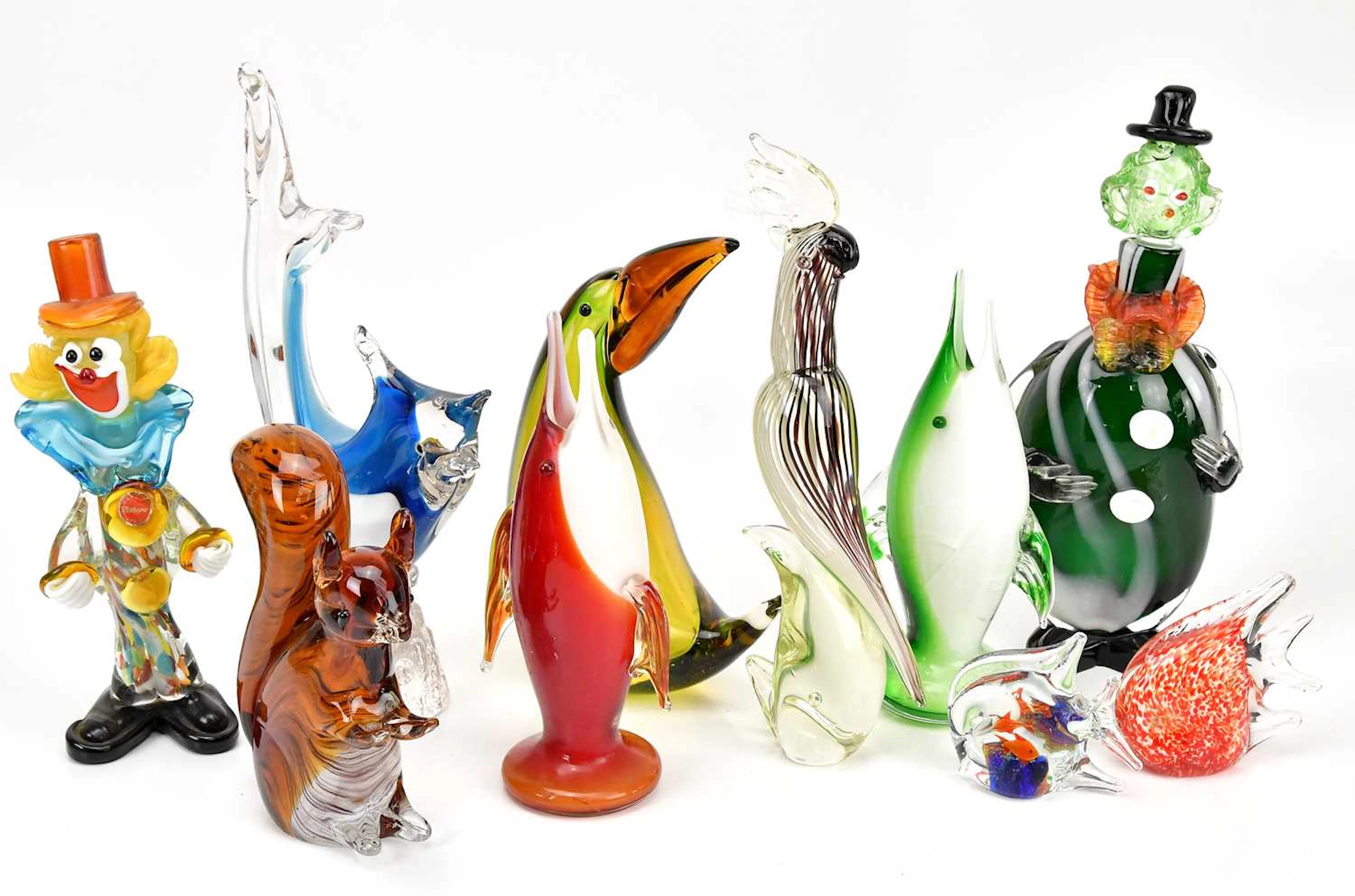 A Murano glass clown decanter and stopper