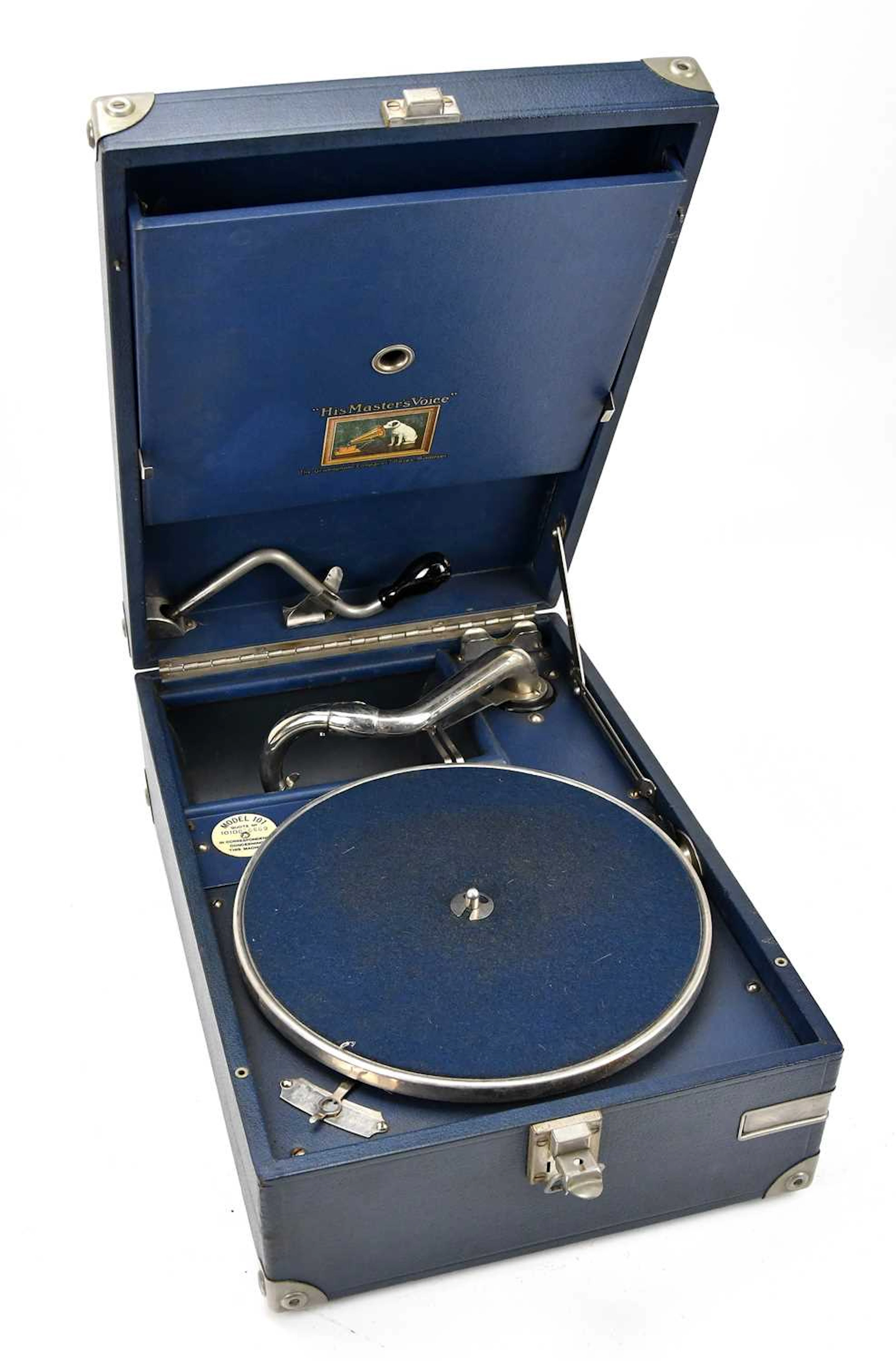 HMV; a model 101 portable gramophone
