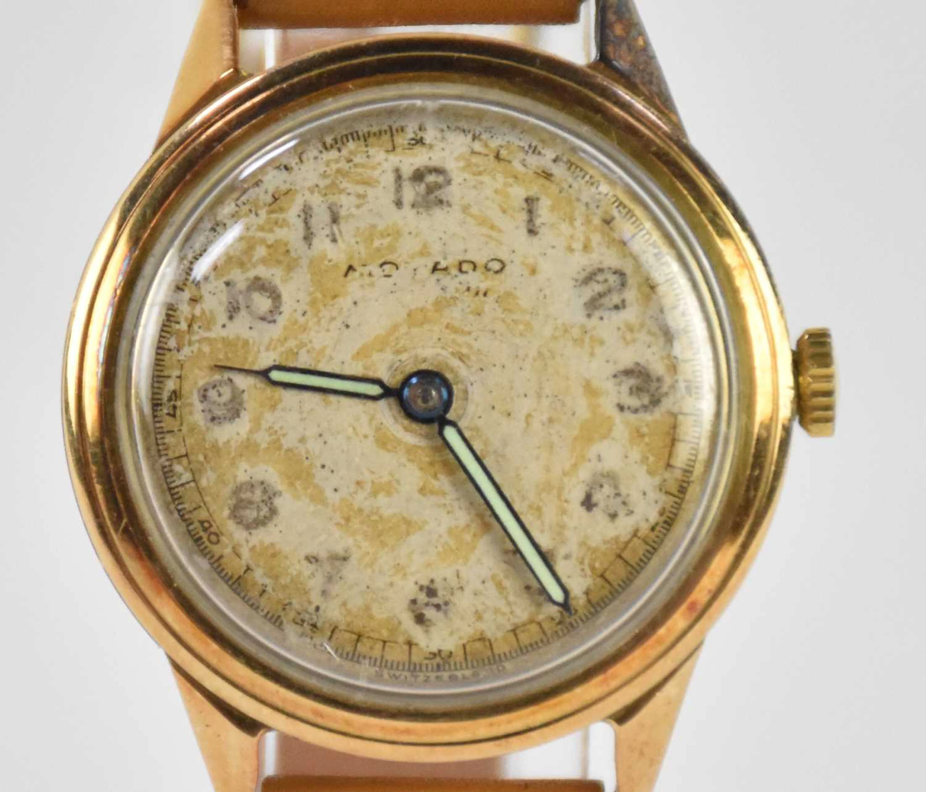 MOVADO; a vintage Swiss gentleman’s 14ct yellow gold cased battery wristwatch