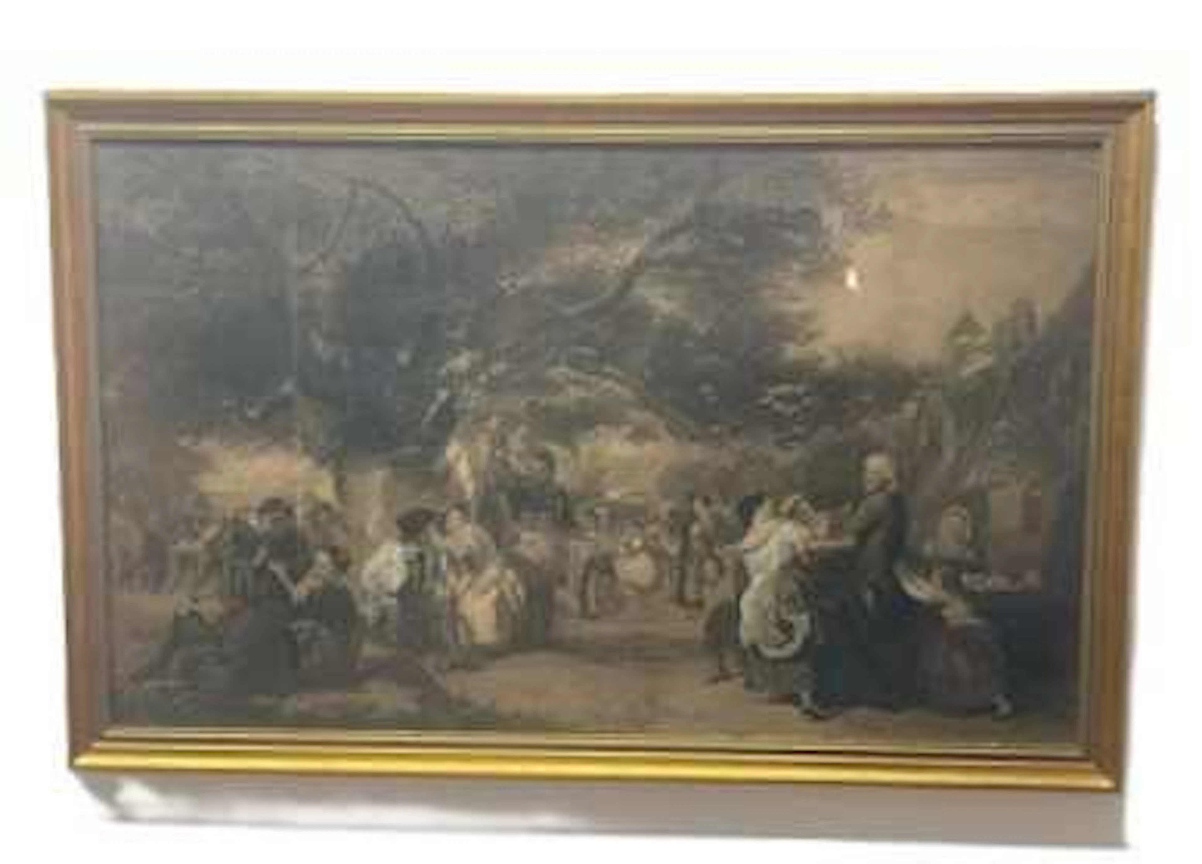 UNATTRIBUTED; a print of people at a fair