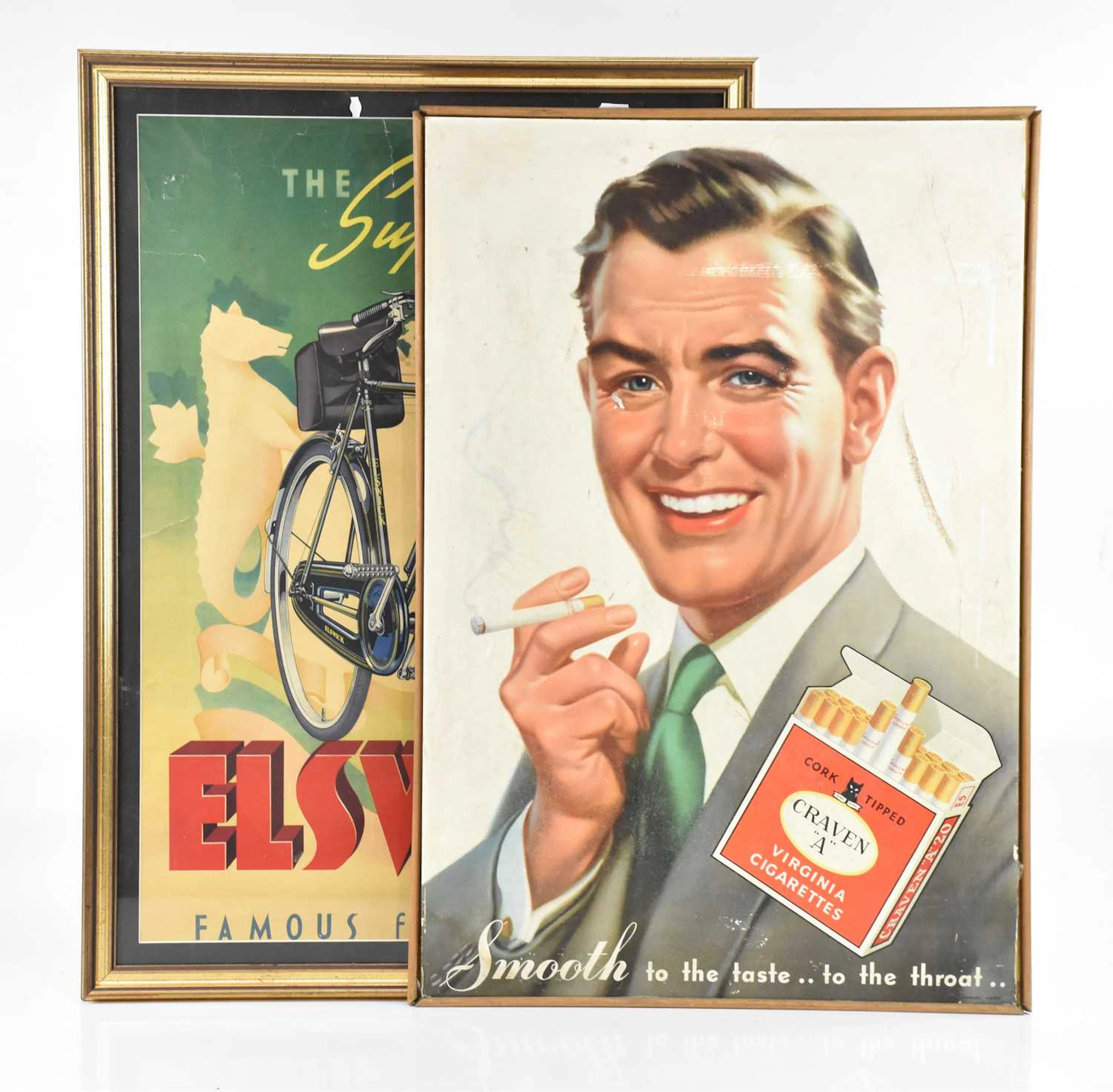 A vintage advertising Craven A cigarette card sign