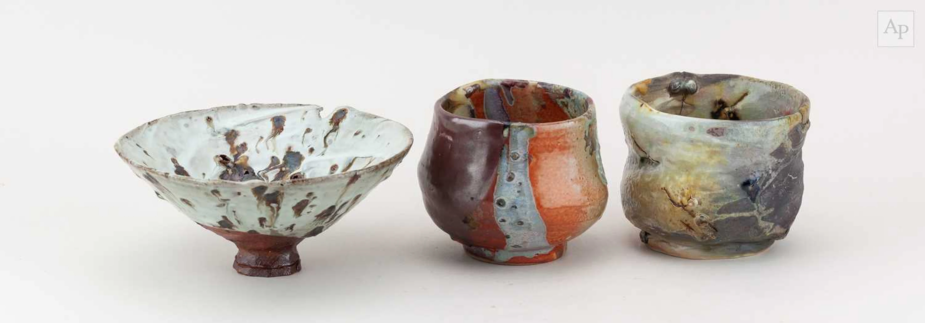 DEINIOL WILLIAMS; a grogged stoneware footed bowl covered...