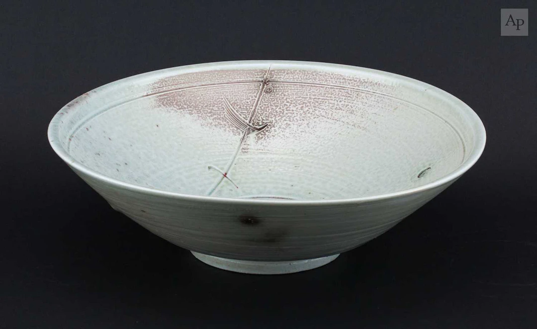 JACK DOHERTY (born 1948); a large shallow porcelain bowl...
