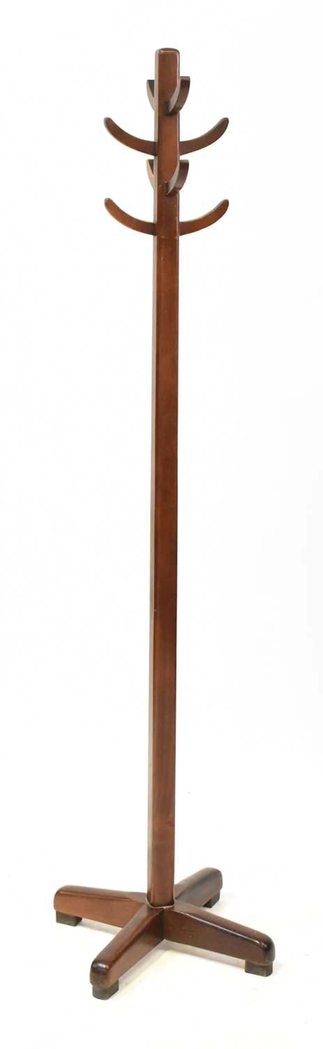 A mid-20th century mahogany hat stand