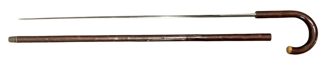 An early 20th century bamboo effect malacca cane swordstick