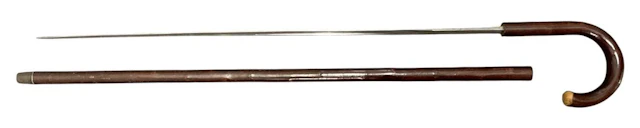 An early 20th century bamboo effect malacca cane swordstick