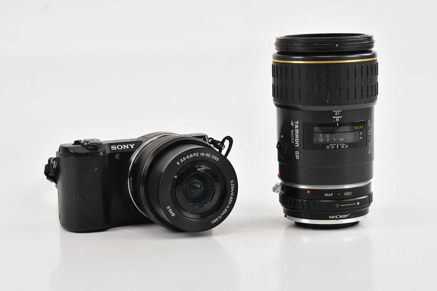 SONY; an A5000 mirrorless digital camera