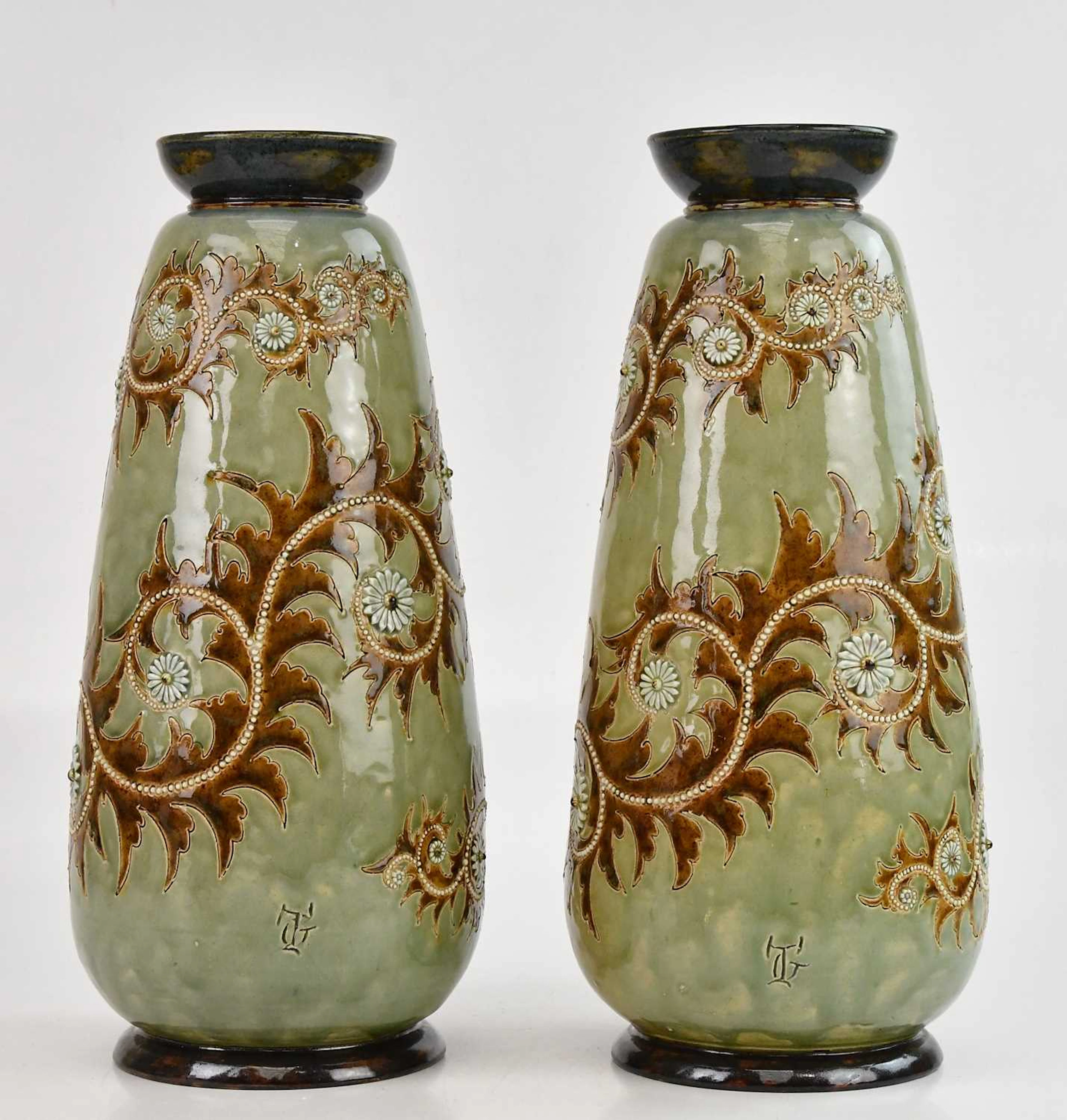 GEORGE TINWORTH FOR DOULTON LAMBETH; a good pair of...