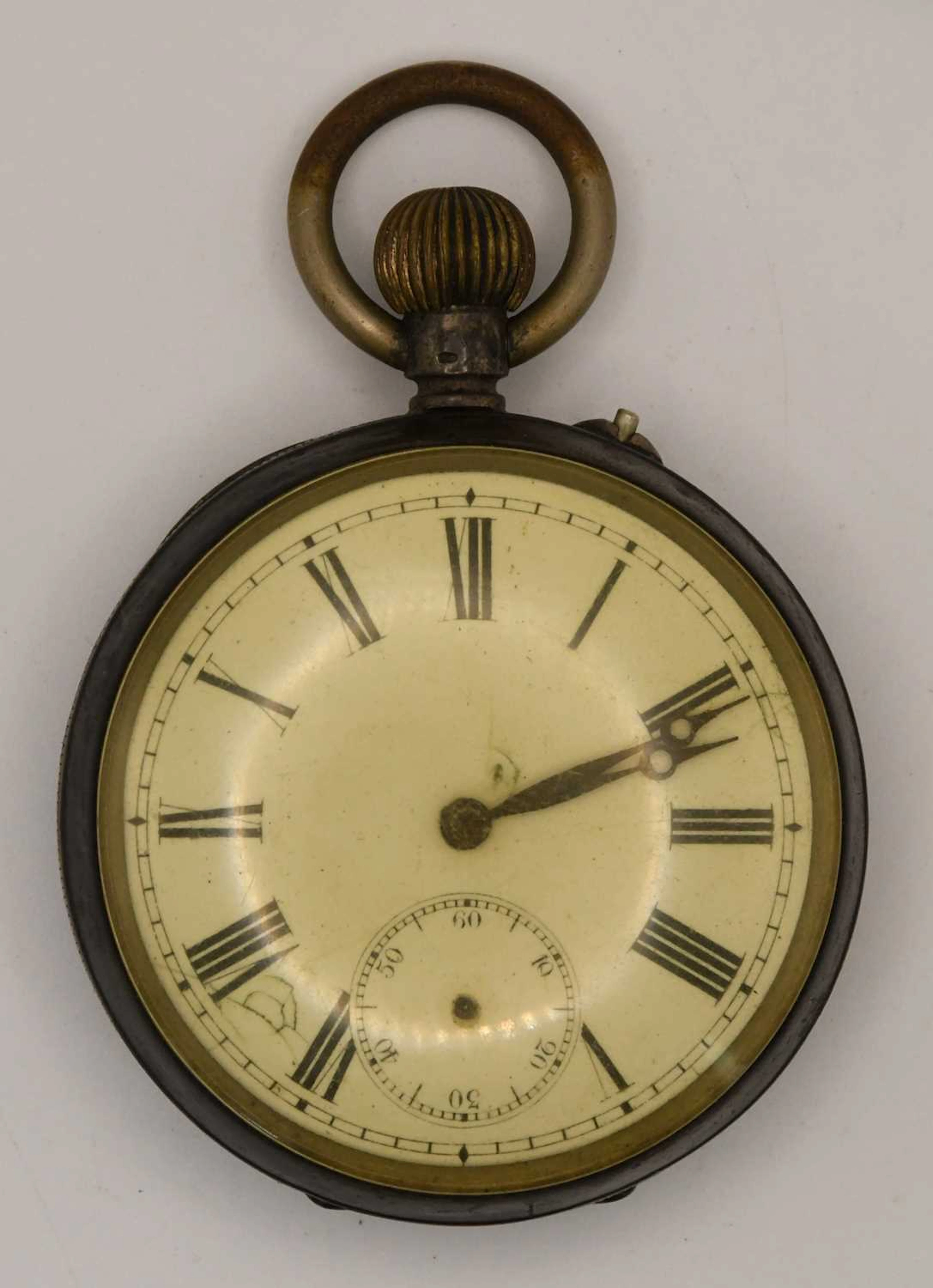 A 19th century 800 grade silver cased open face crown wind pocket watch